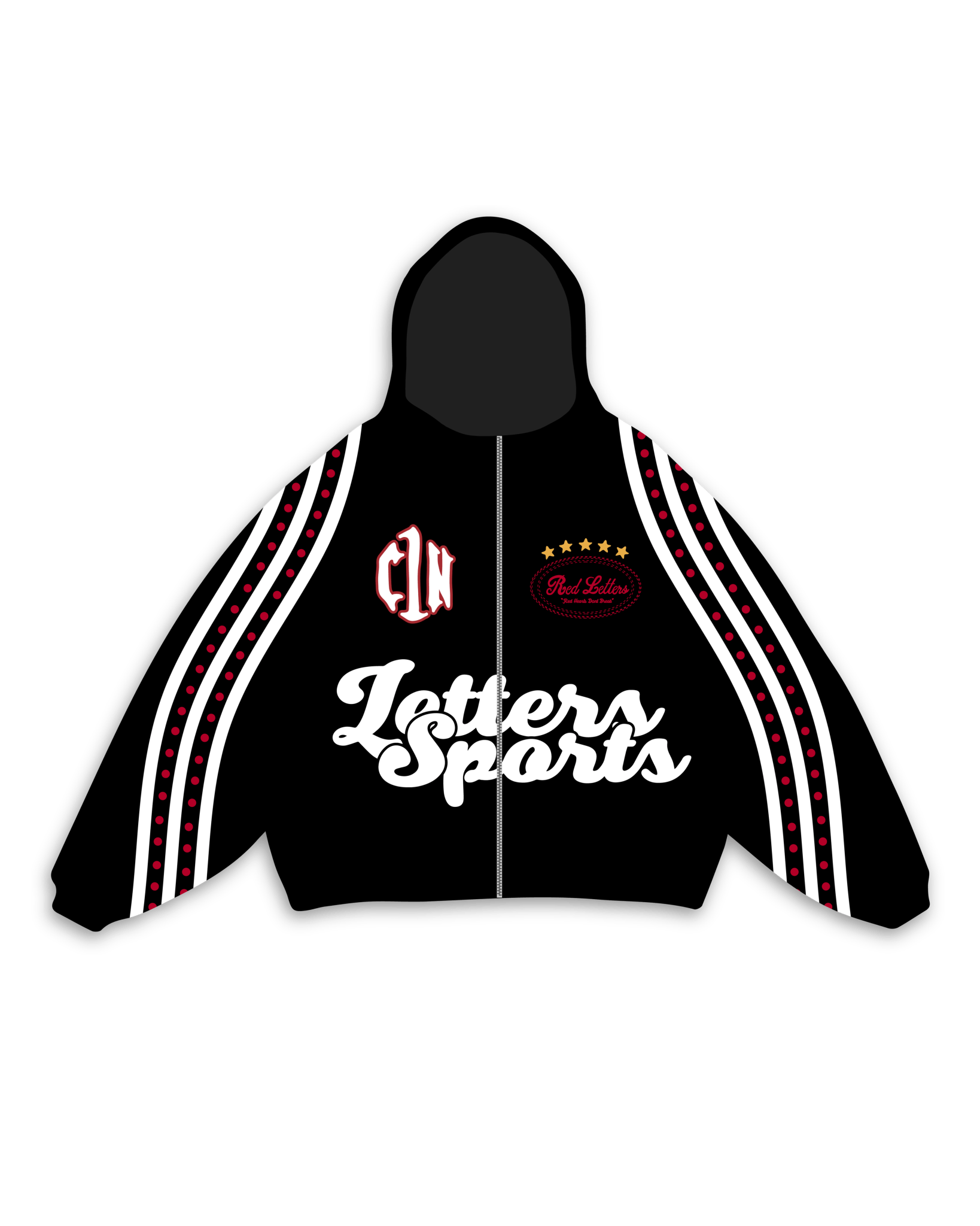 C1N x RL Zip Up - Black by Red Letters
