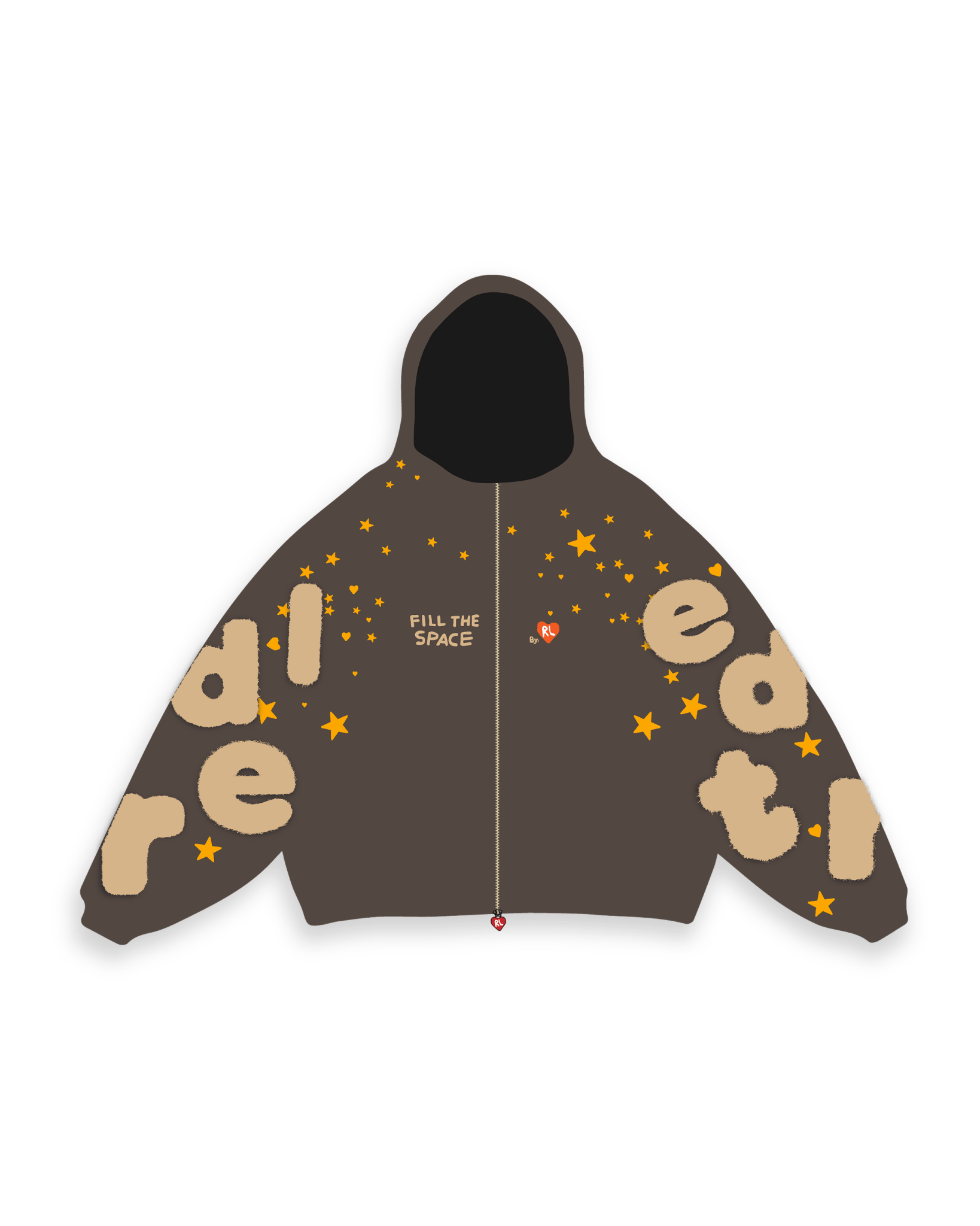 Fill The Space Scattered Zip Up by Red Letters