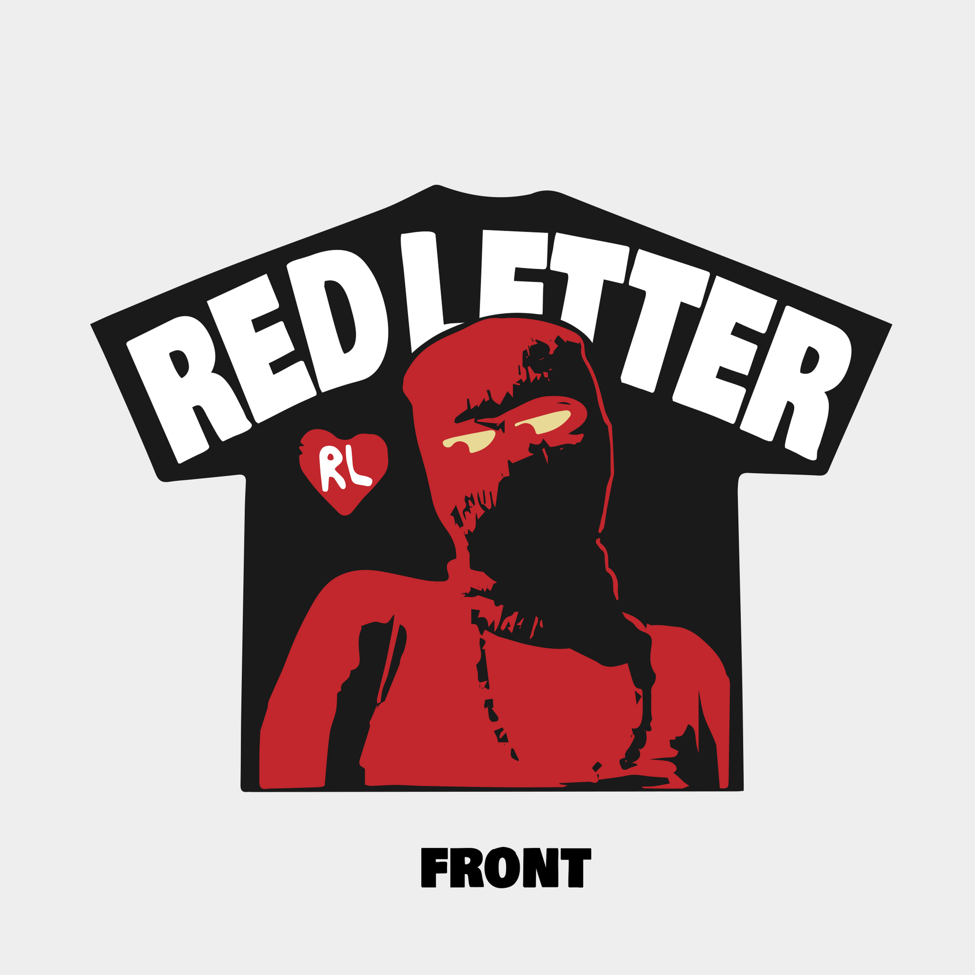 "Fred Shiesty" Tee - Black - RED LETTERS
