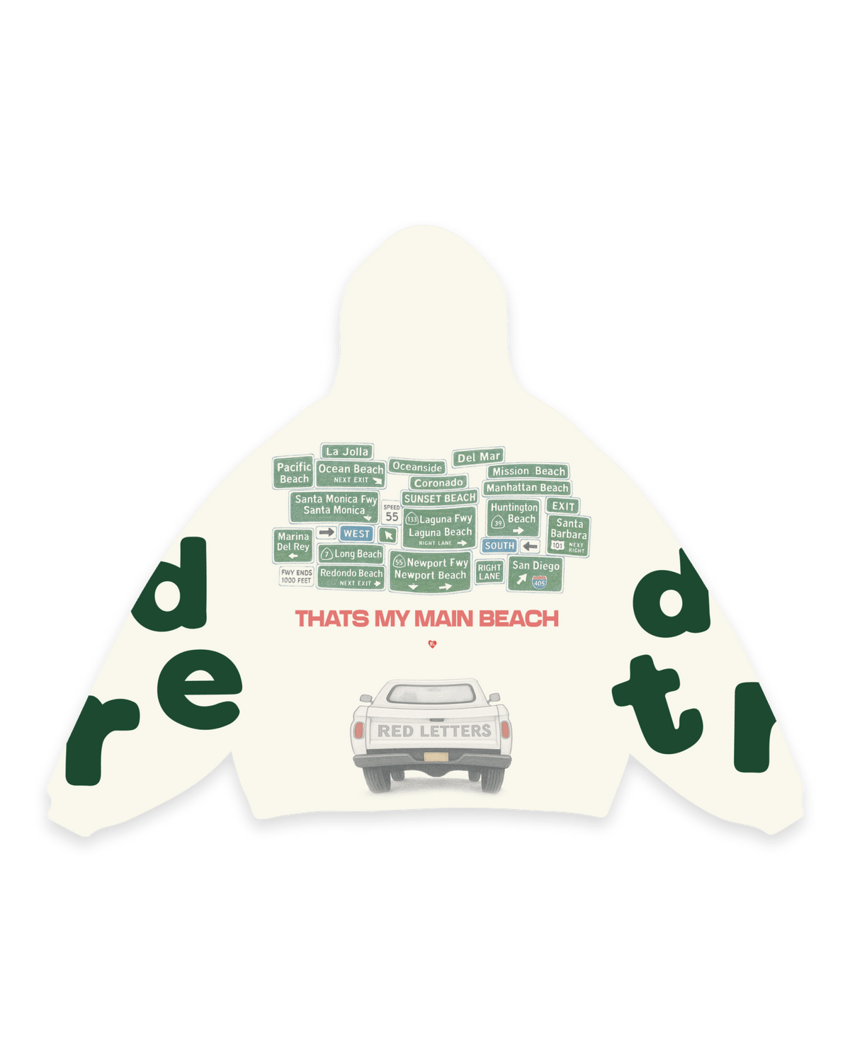 Main Beach Scattered Hoodie by Red Letters