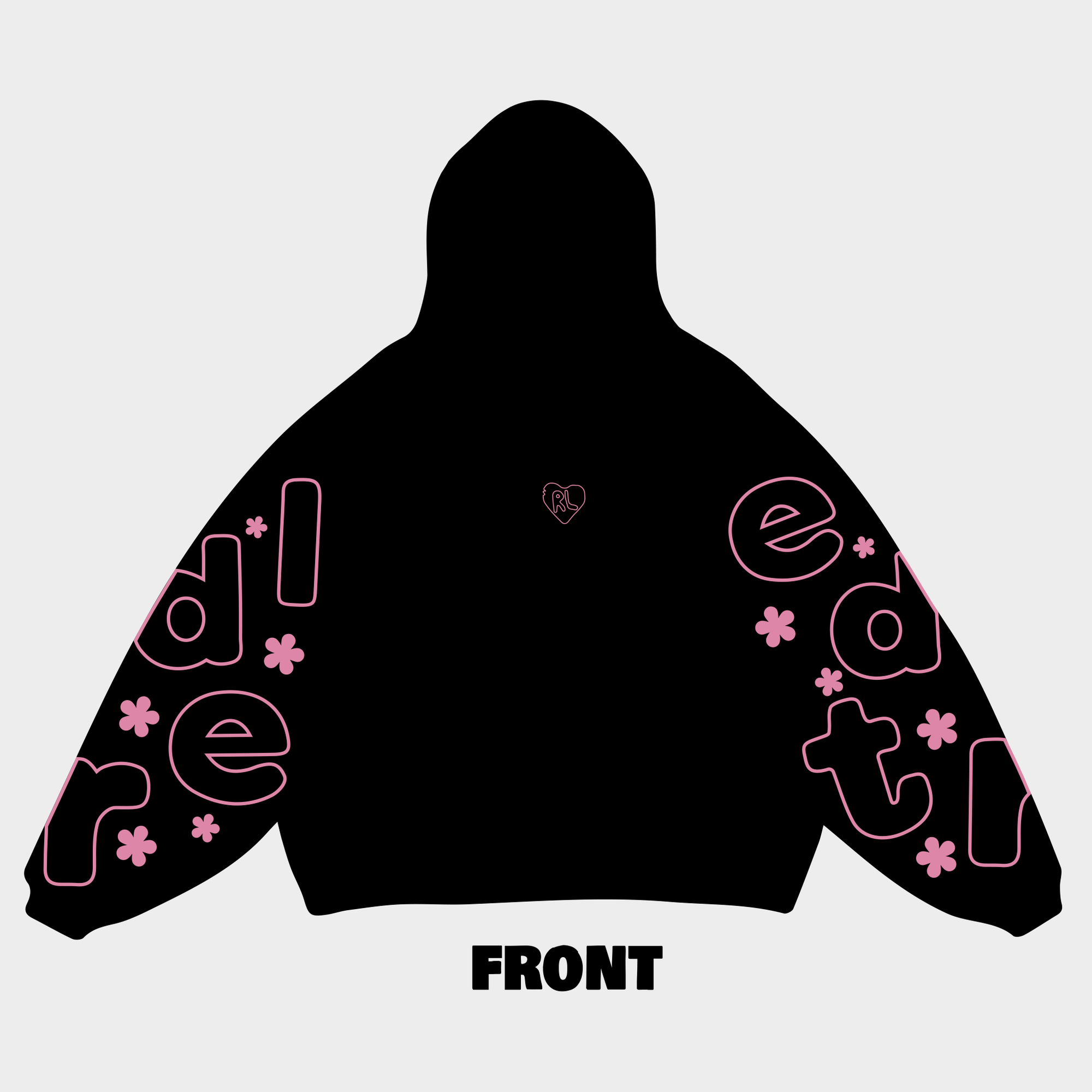 "Pink Flowers" Scattered Hoodie - RED LETTERS
