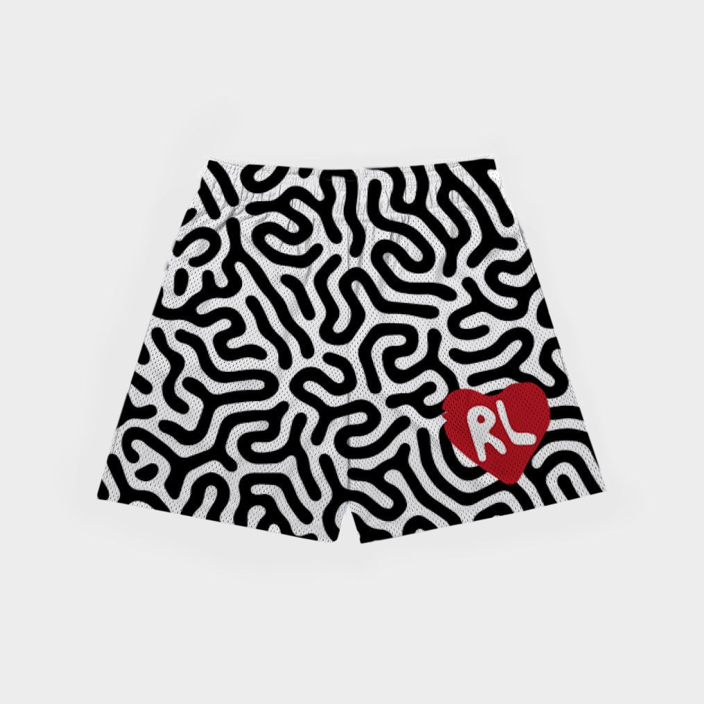 Squiggly Mesh Shorts - RED LETTERS