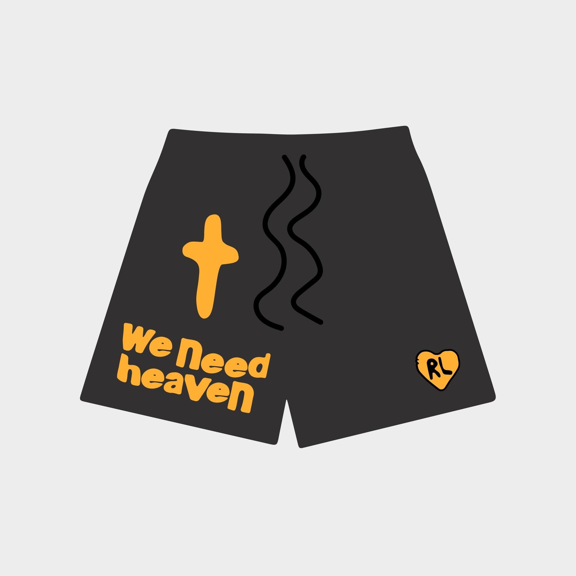 "We Need Heaven" French Terry Sweatshorts - RED LETTERS