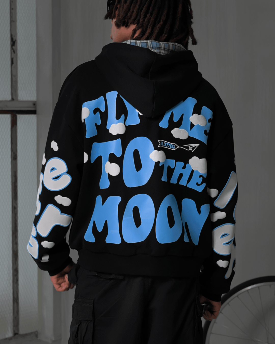 Fly Me To The Moon Scattered Zip Up - Black