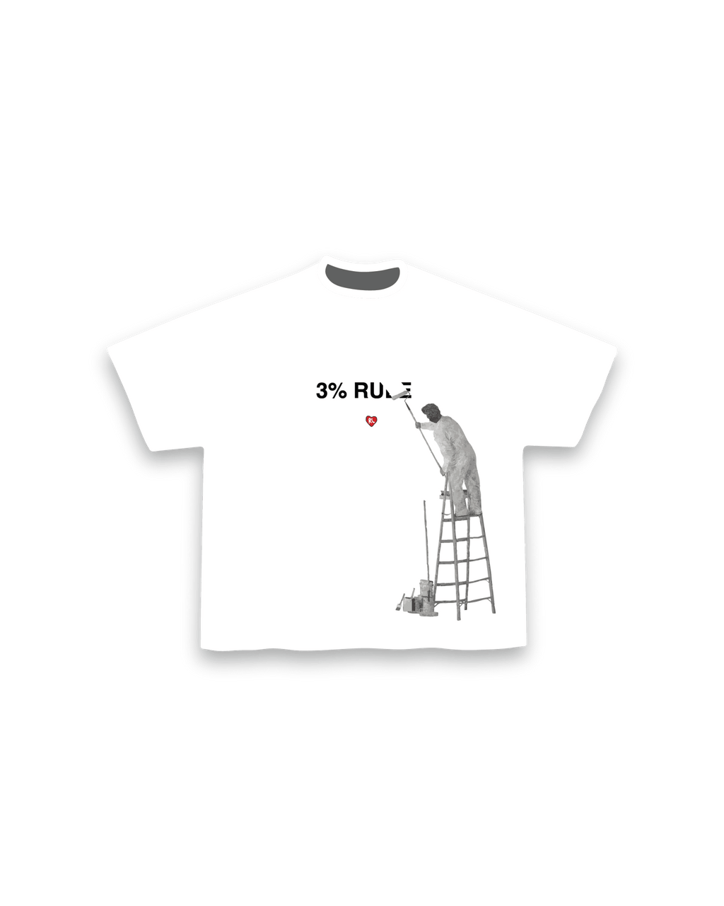 3% Rule Tee - Red Letters