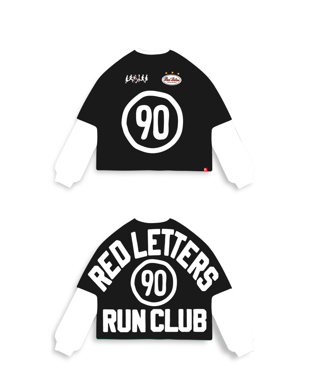 90 Run Club Thermal Layer Shirt - Red Letters