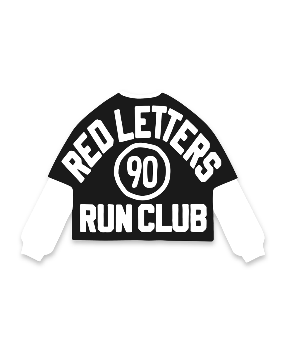 90 Run Club Thermal Layer Shirt - Red Letters