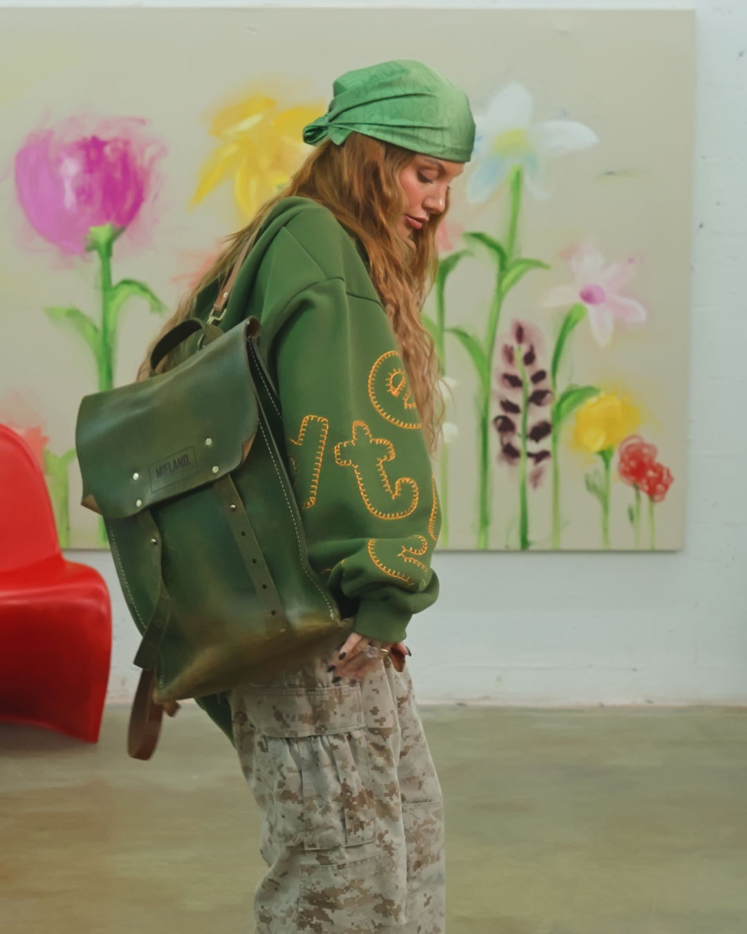 Just Pockets Scattered Zip Up - Moss
