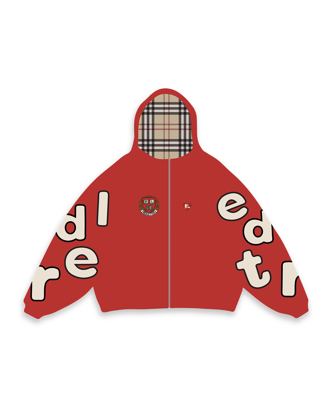 RL Uni Scattered Zip Up - Red
