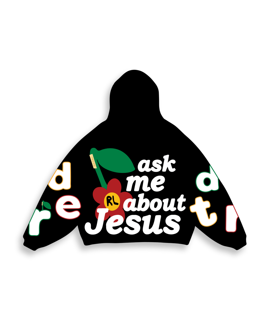 Ask Me About Jesus Scattered Zip Up by Red Letters
