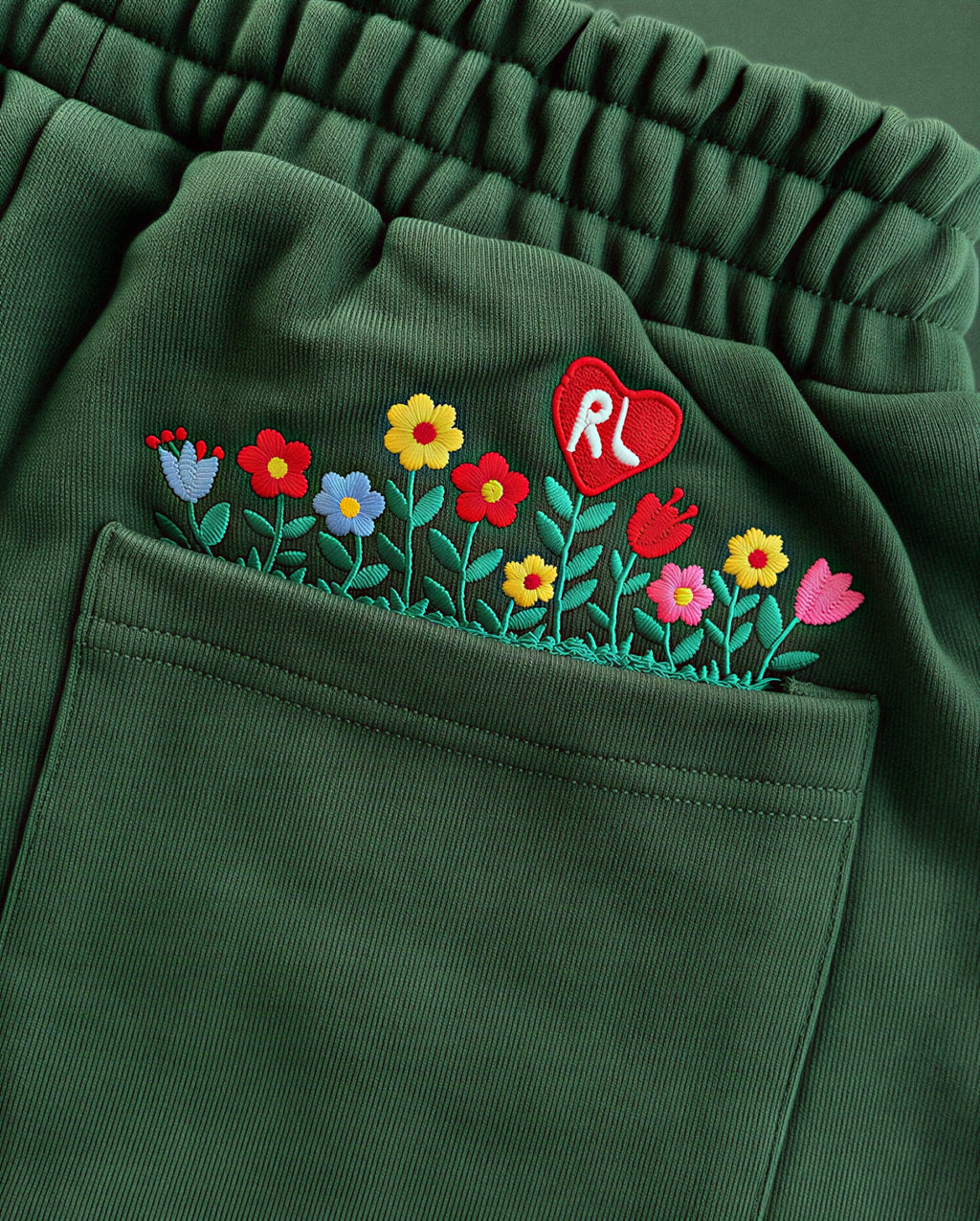 At The Garden French Terry Shorts - Red Letters