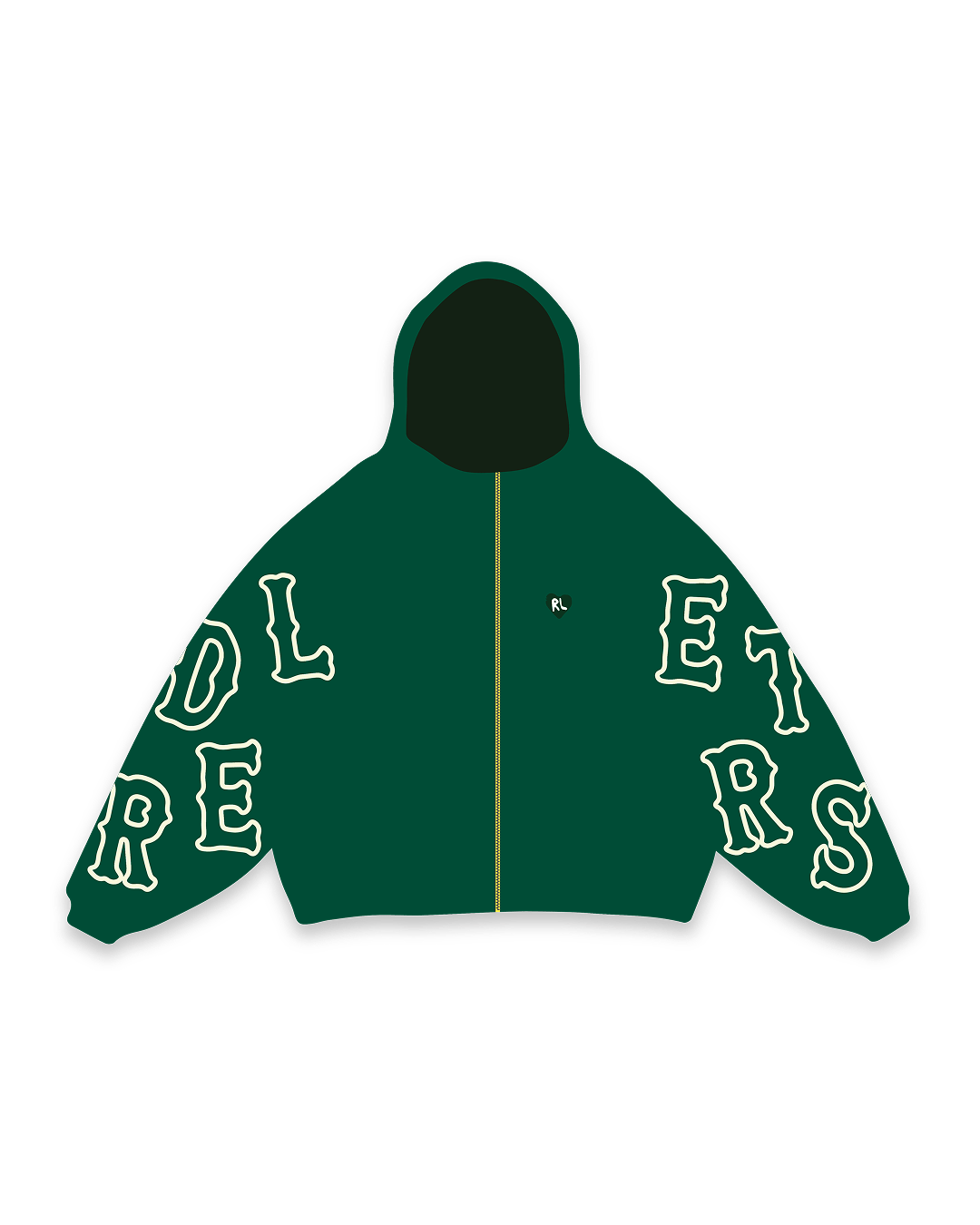 At The Garden Scattered Zip Up - Red Letters