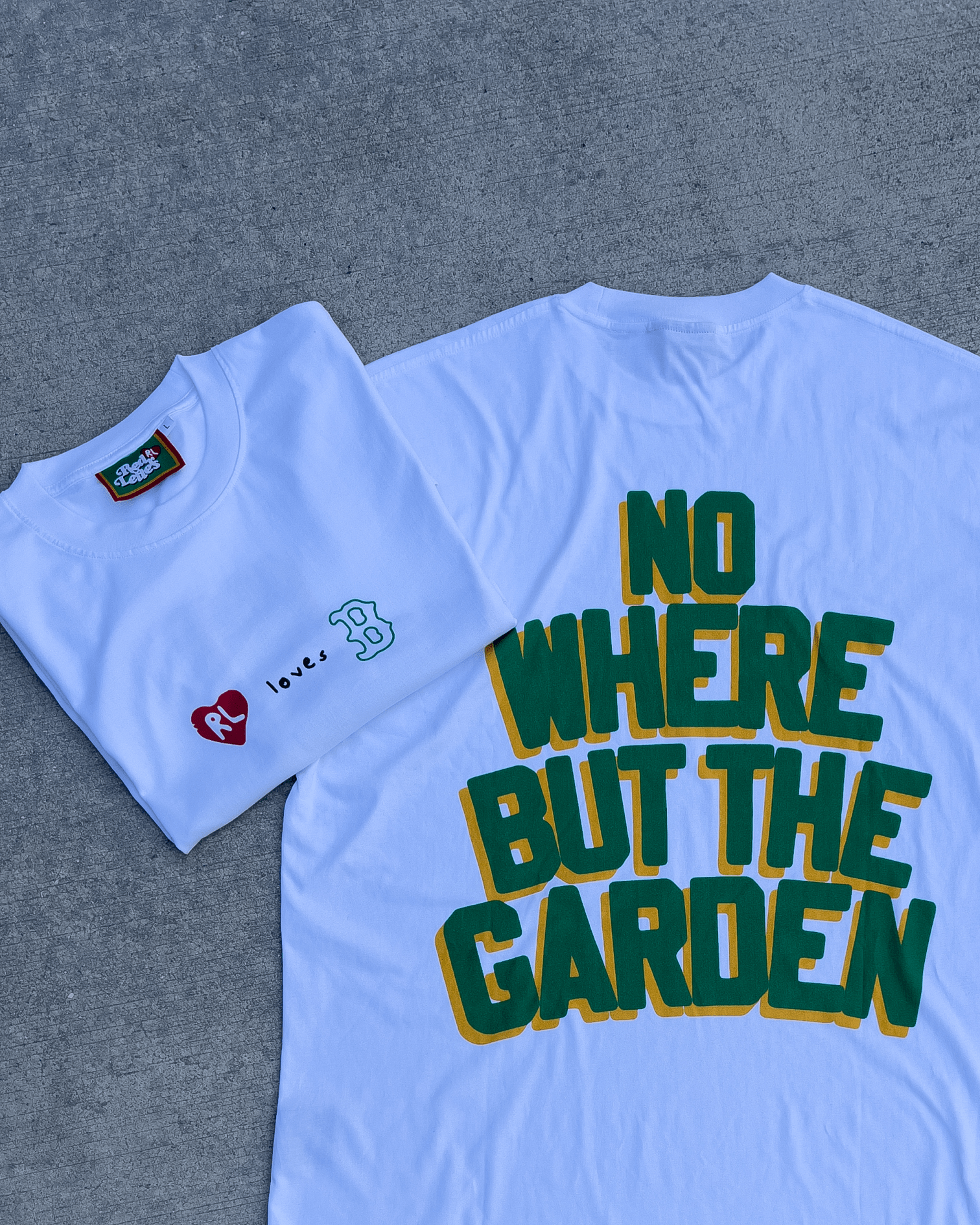 At The Garden Tee - Red Letters