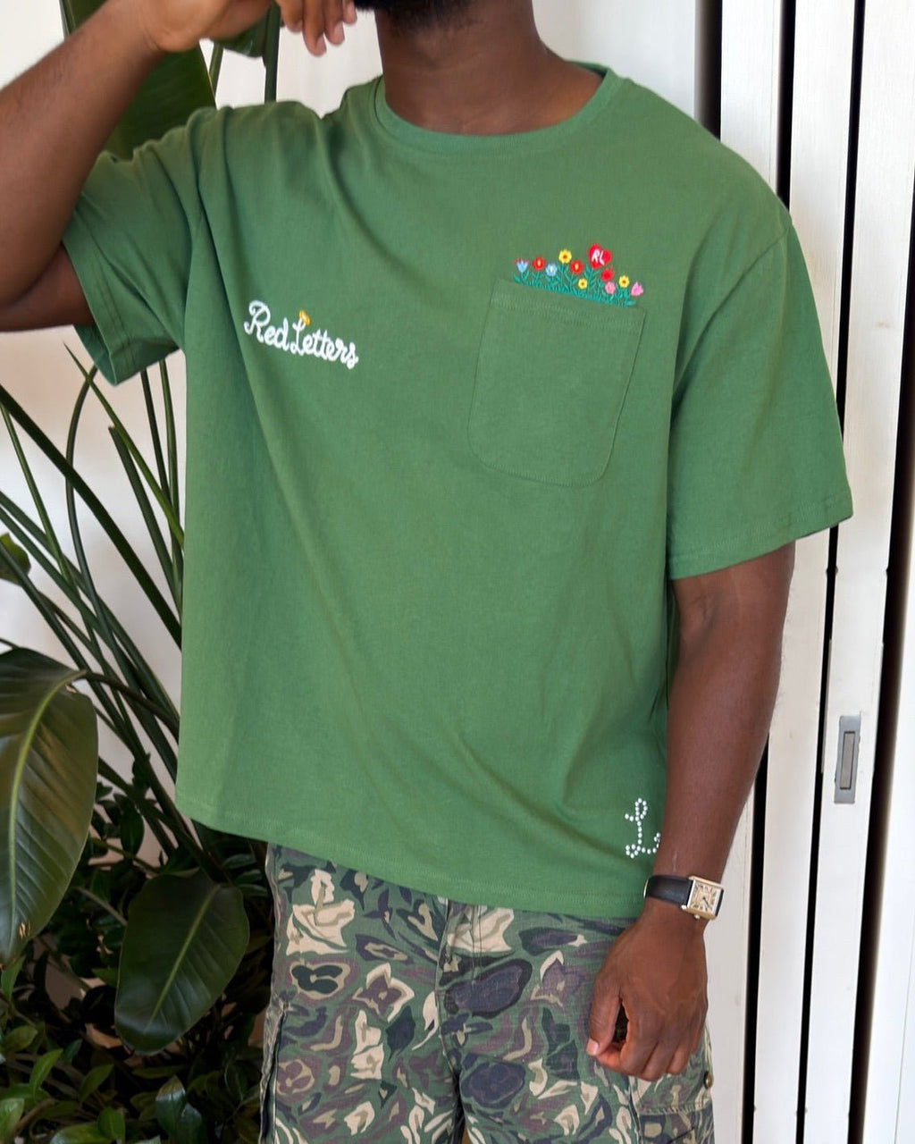 At The Garden Tee - Red Letters