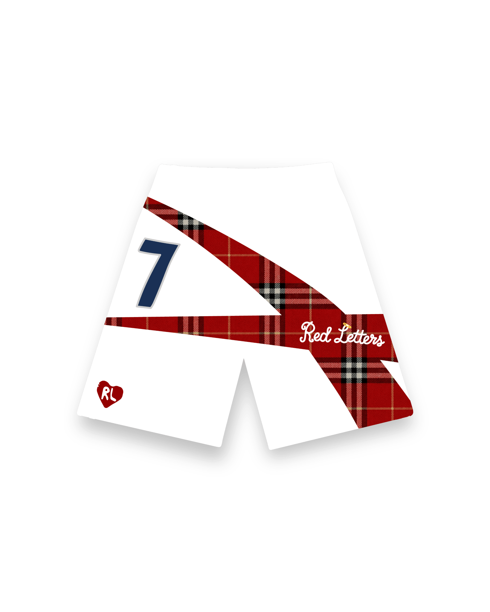 Becks Flannel French Terry Shorts - Red Letters