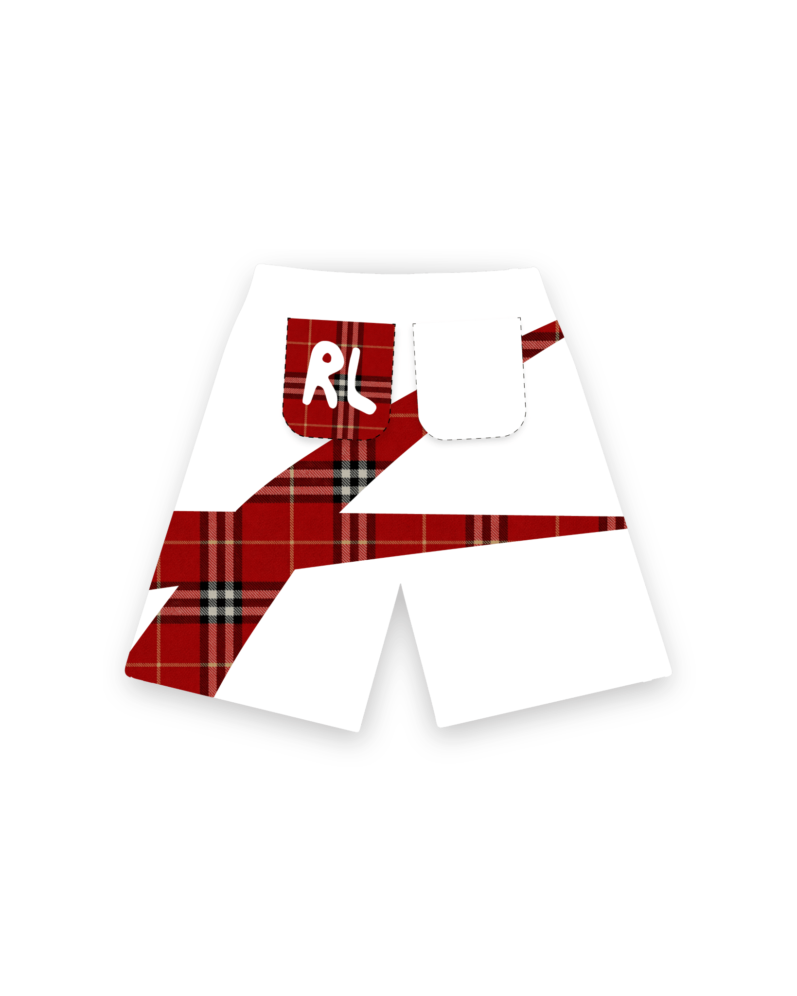 Becks Flannel French Terry Shorts - Red Letters