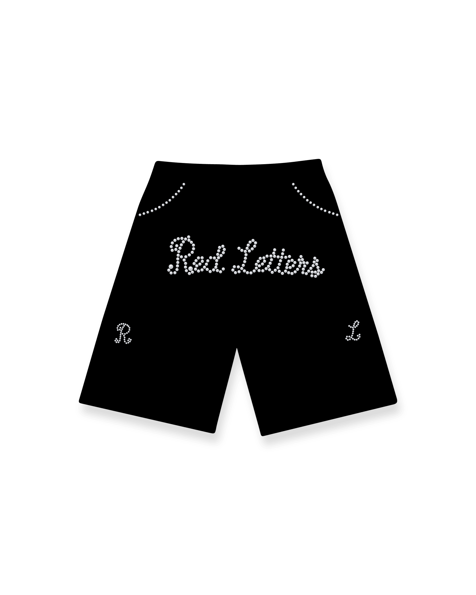 Black Pearled French Terry Shorts by Red Letters