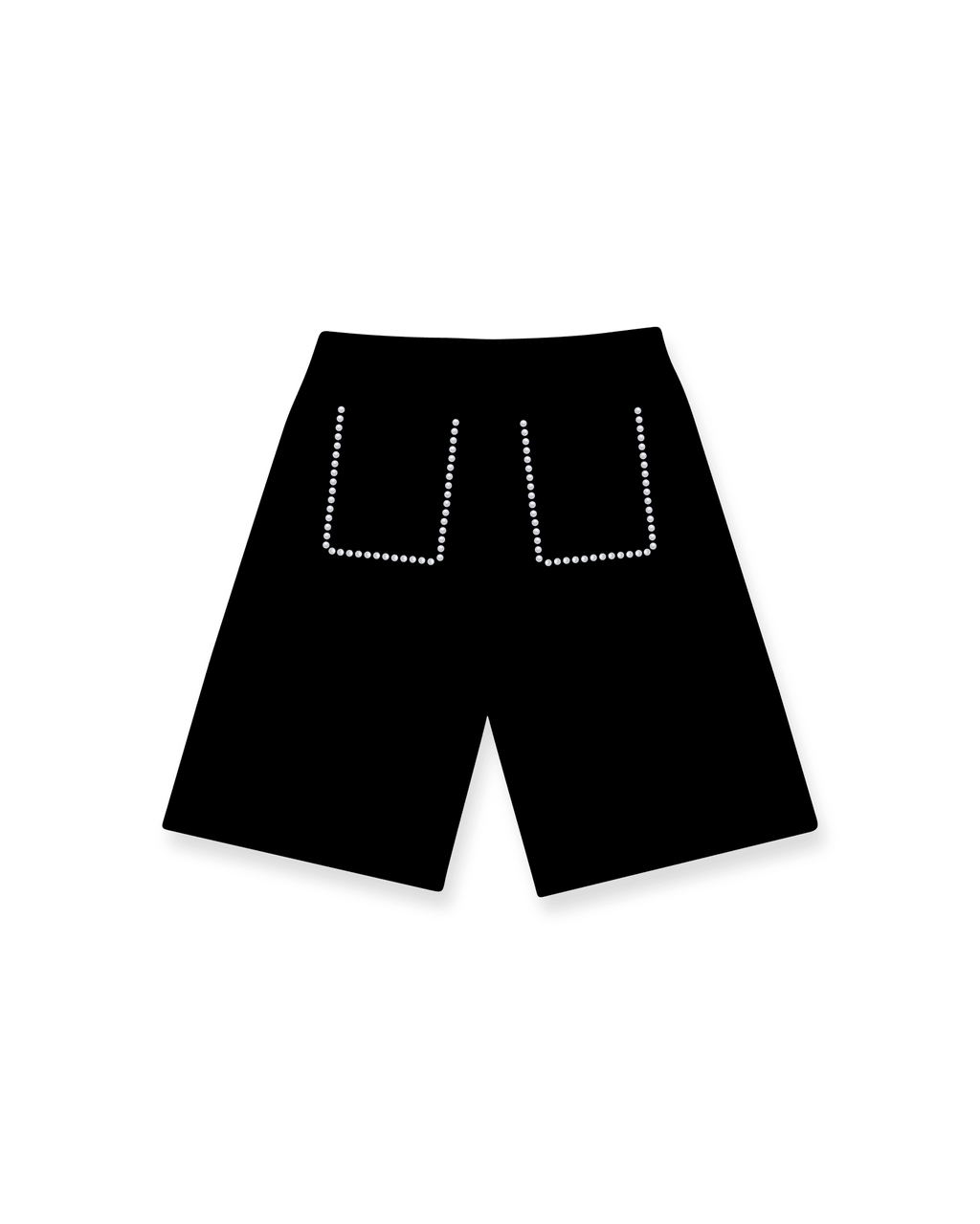 Black Pearled French Terry Shorts by Red Letters