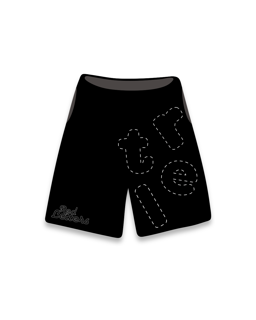 Black Stitches Sweatshorts by Red Letters