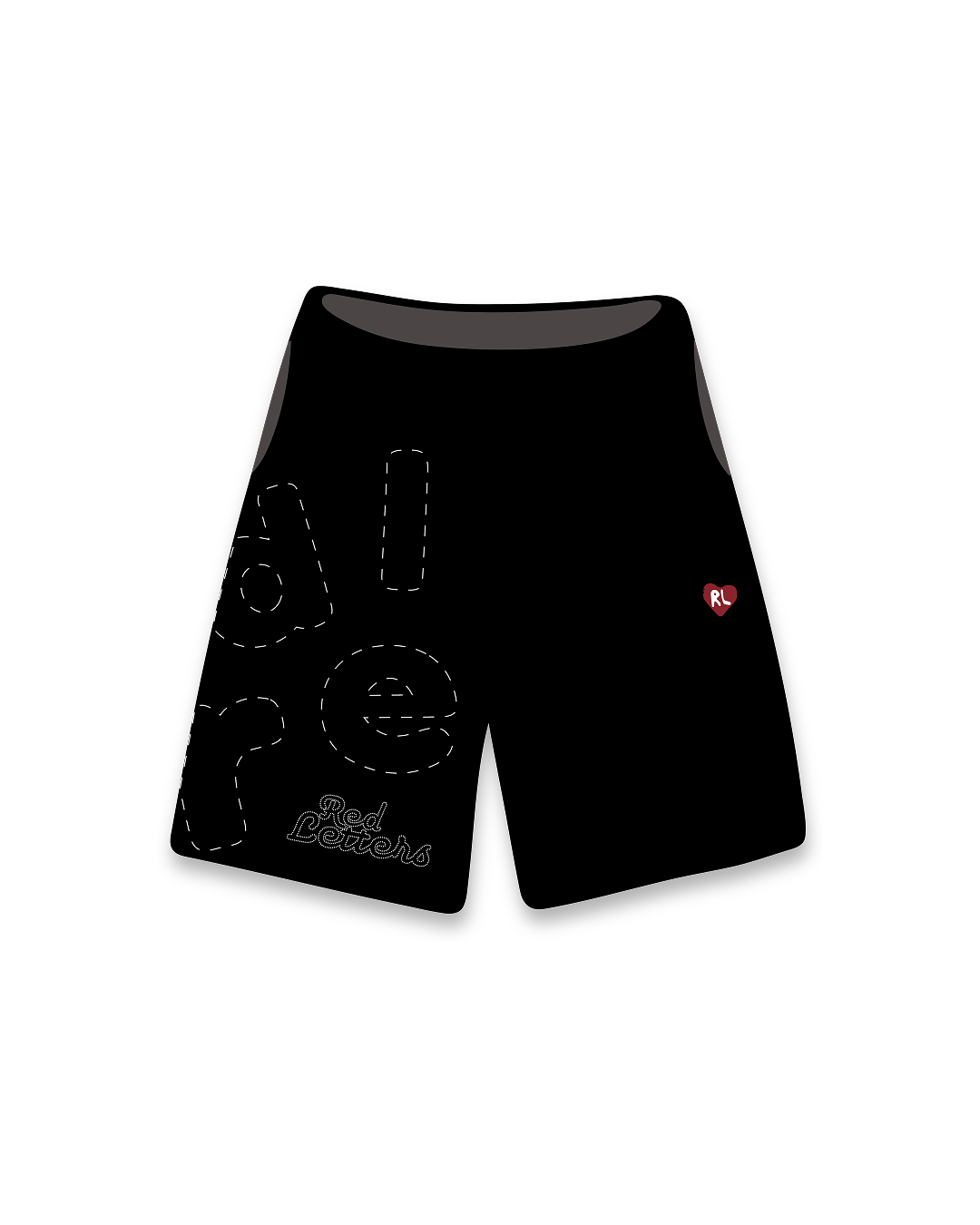 Black Stitches Sweatshorts by Red Letters
