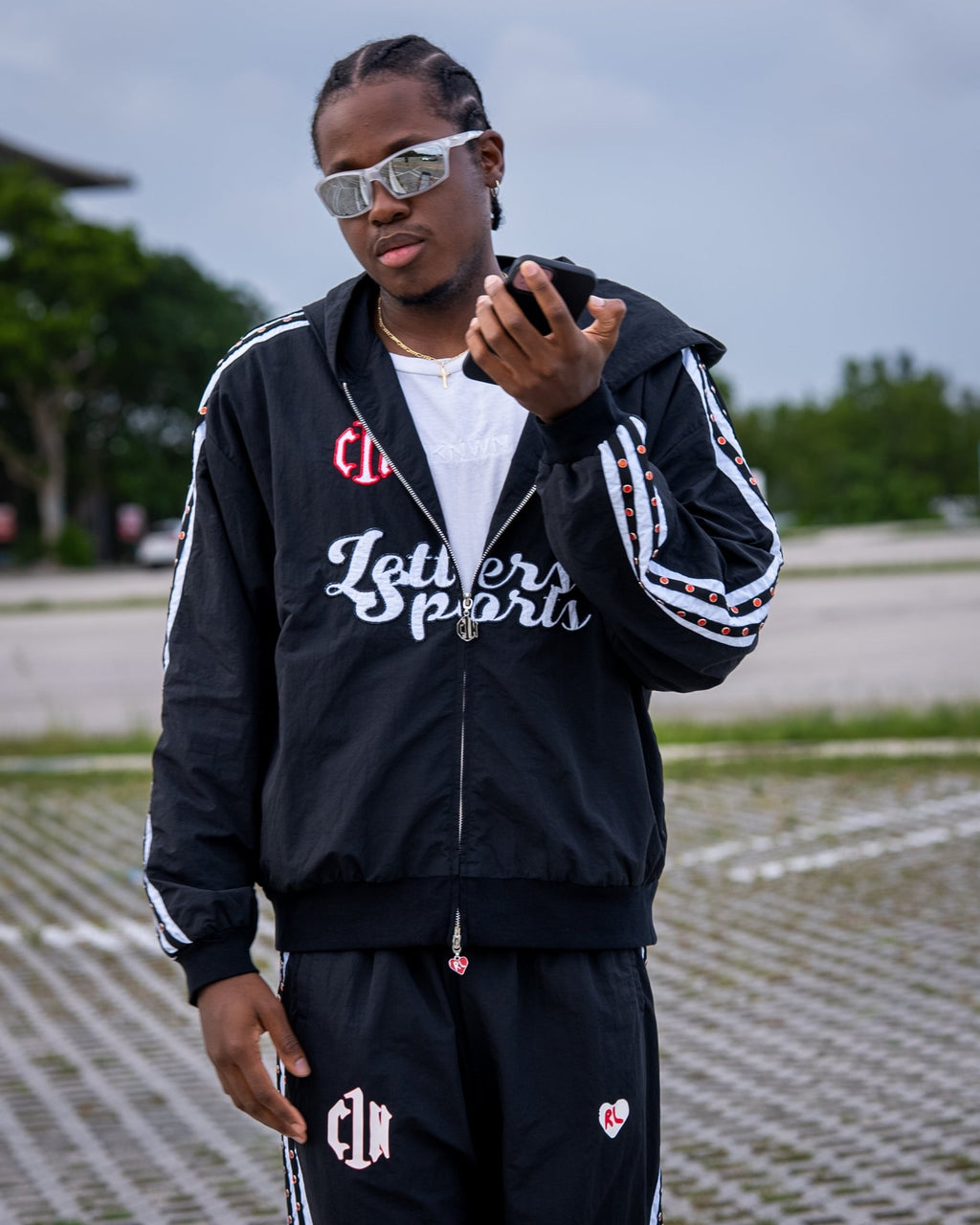 C1N x RL Zip Up - Black by Red Letters