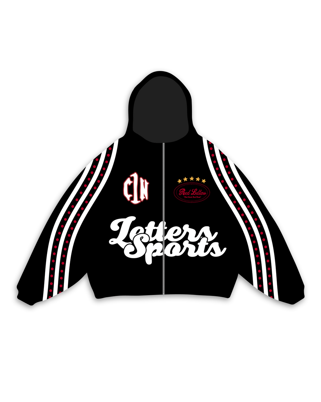 C1N x RL Zip Up - Black by Red Letters
