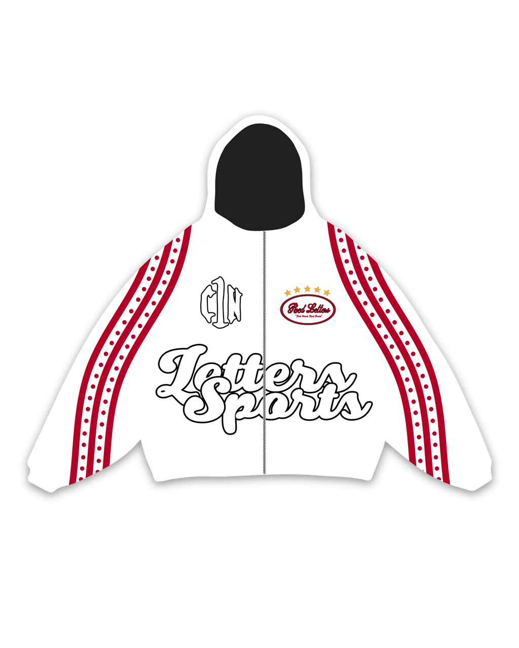 C1N x RL Zip Up - White by Red Letters
