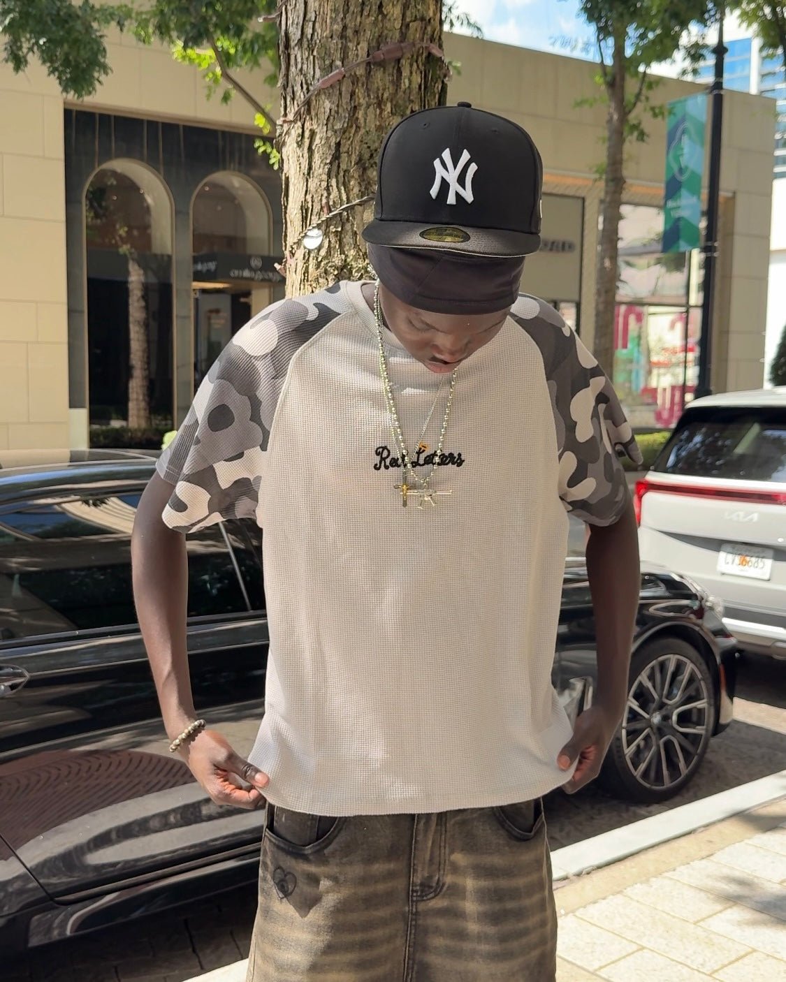 Camo Letters Thermal Tee - Winter - Red Letters