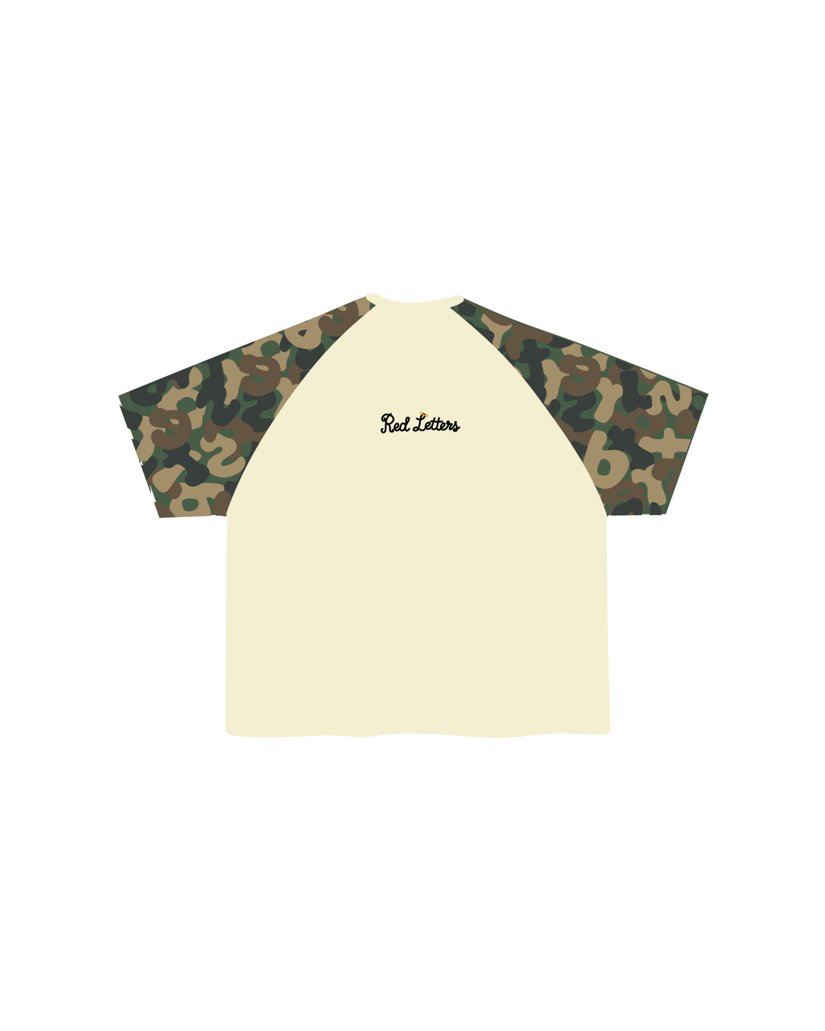 Camo Letters Thermal Tee - Wood - Red Letters