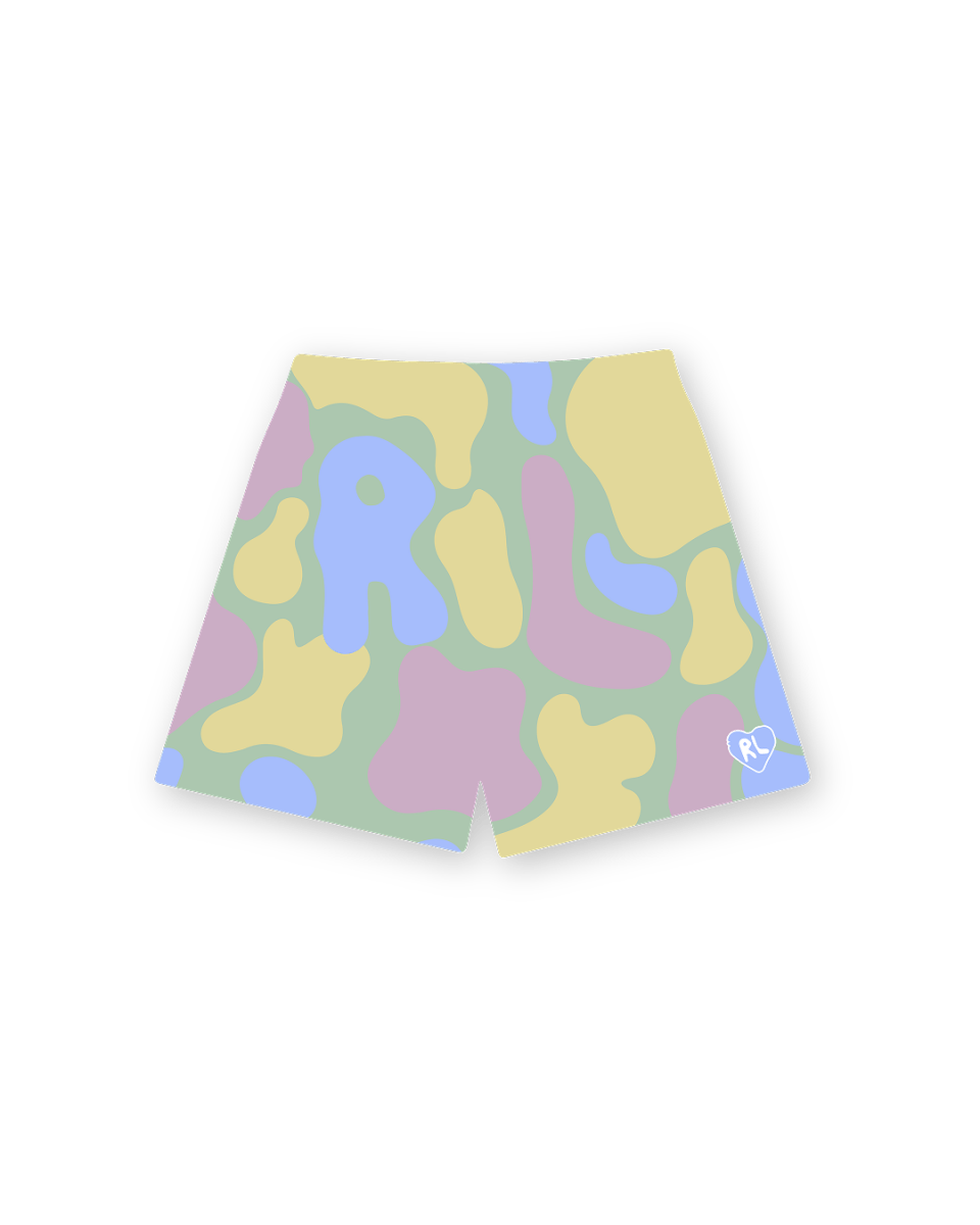 Camo Mesh Shorts - Easter - Red Letters