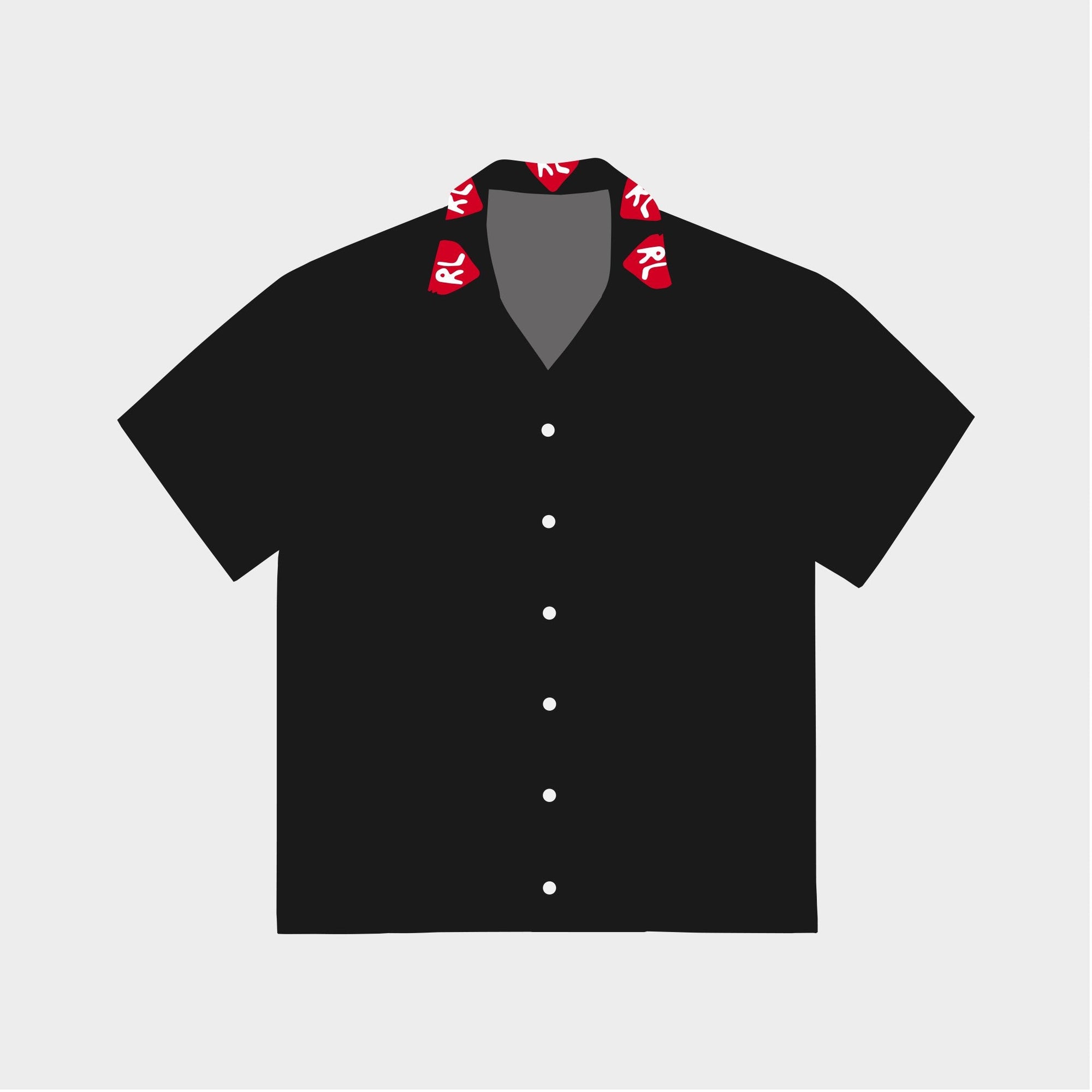 Close to the Hearts Lapel Shirt - Black - RED LETTERS