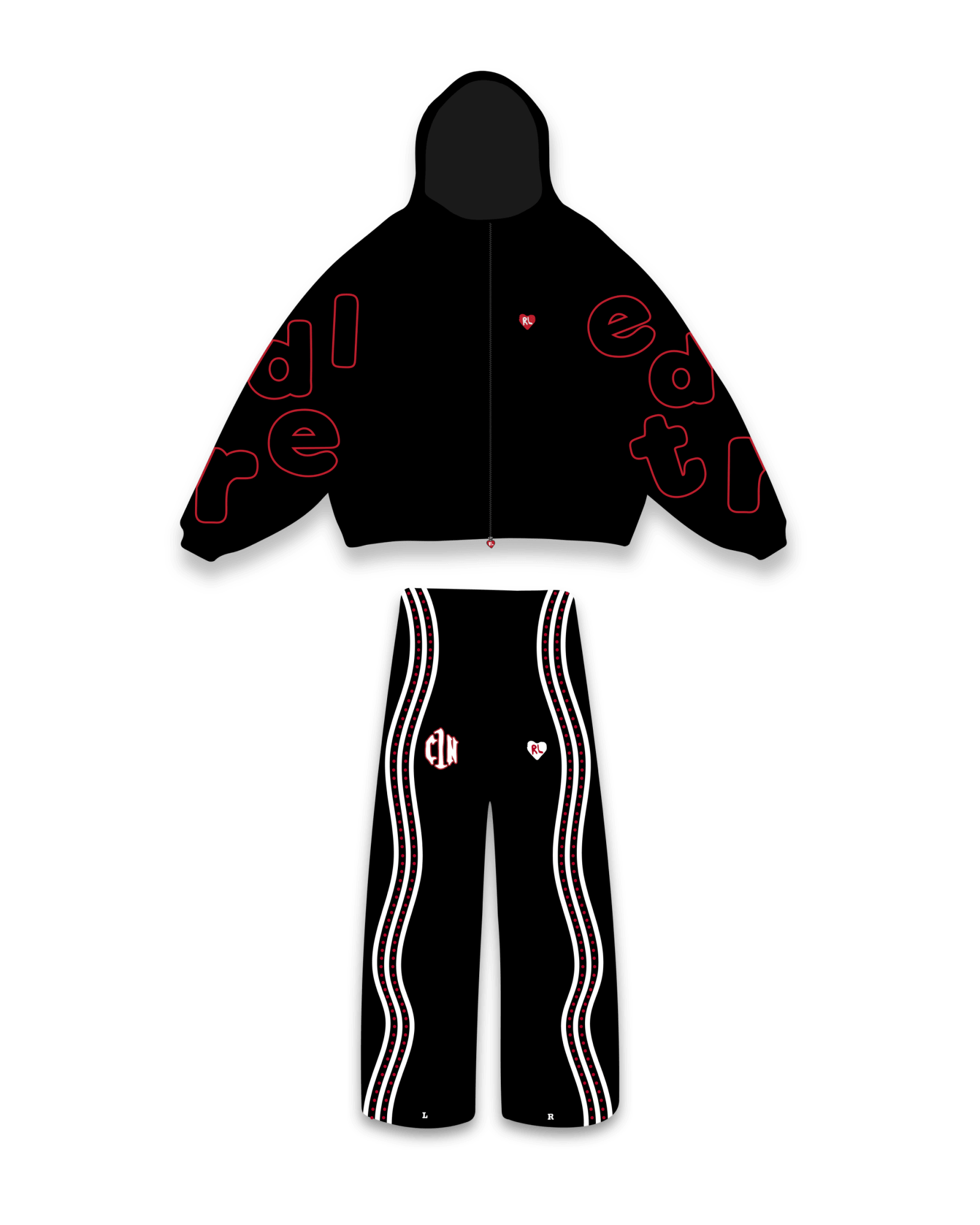 Devil My Opp Black Set - Red Letters