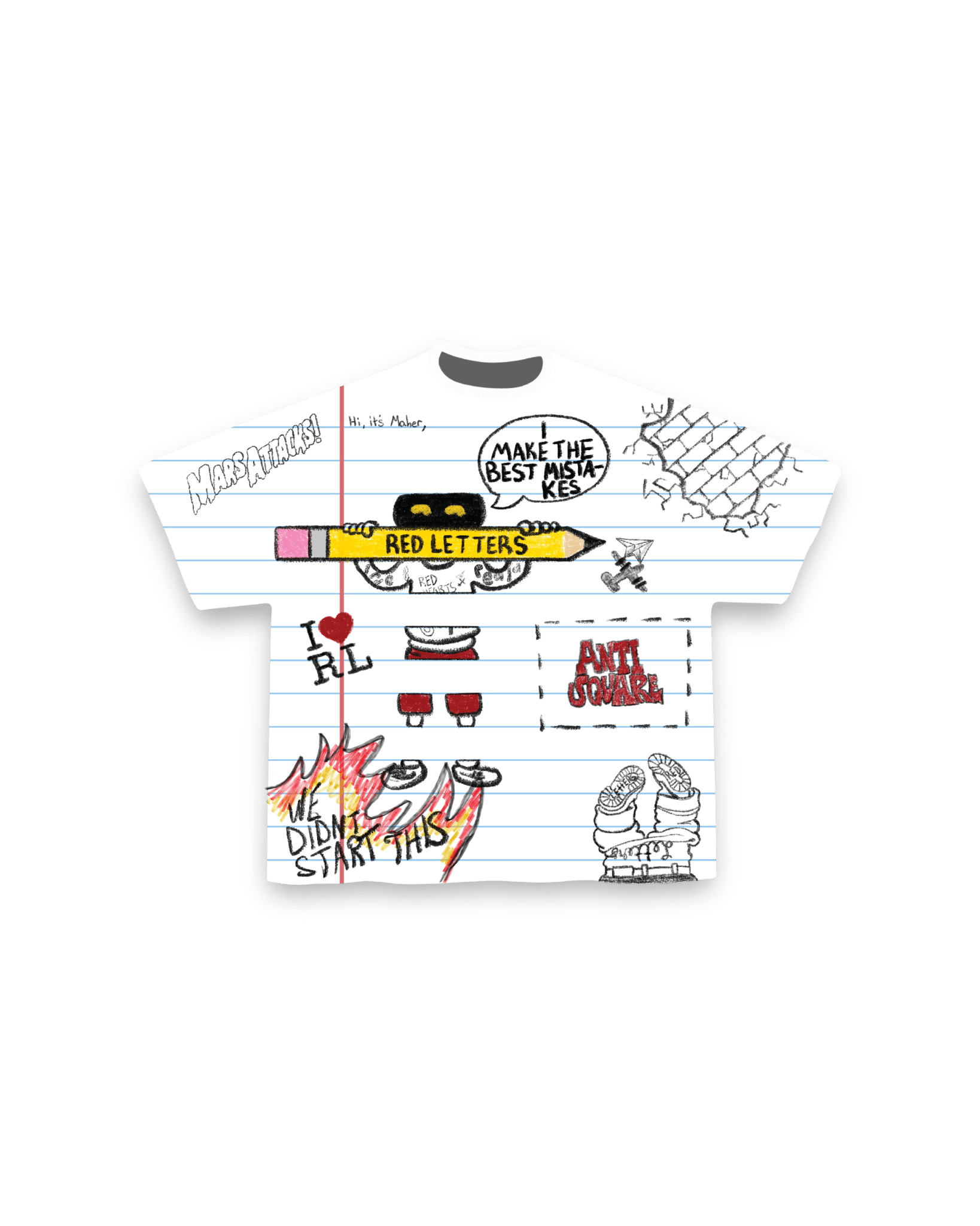 Doodle Tee - Red Letters