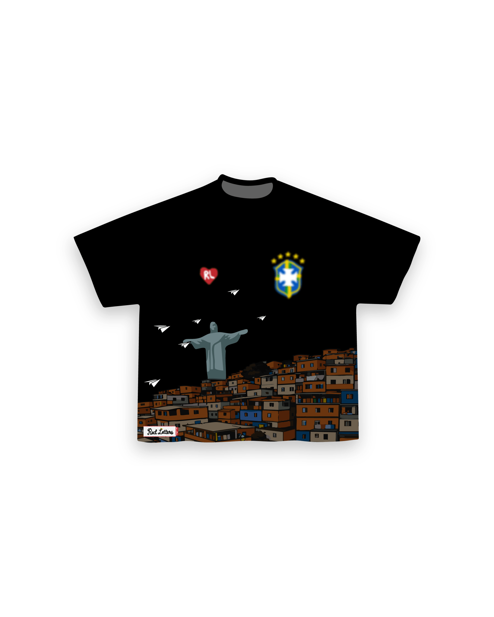 Favelas Tee - Red Letters