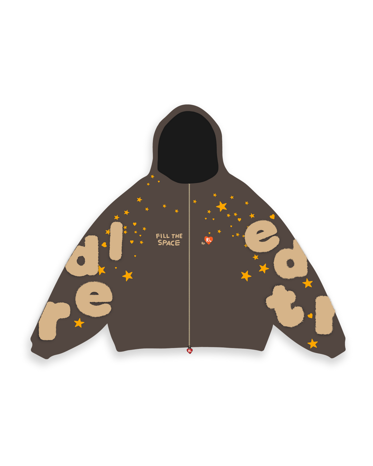 Fill The Space Scattered Zip Up by Red Letters