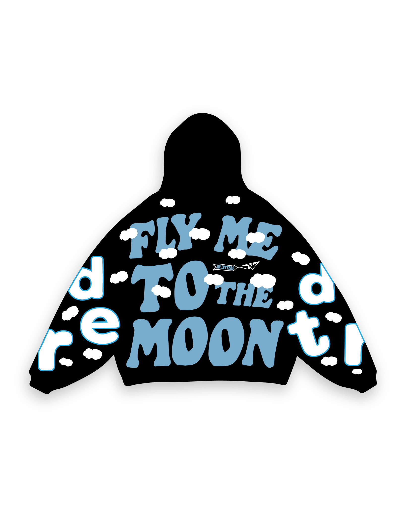 Fly Me The Moon Scattered Zip Up - Black by Red Letters