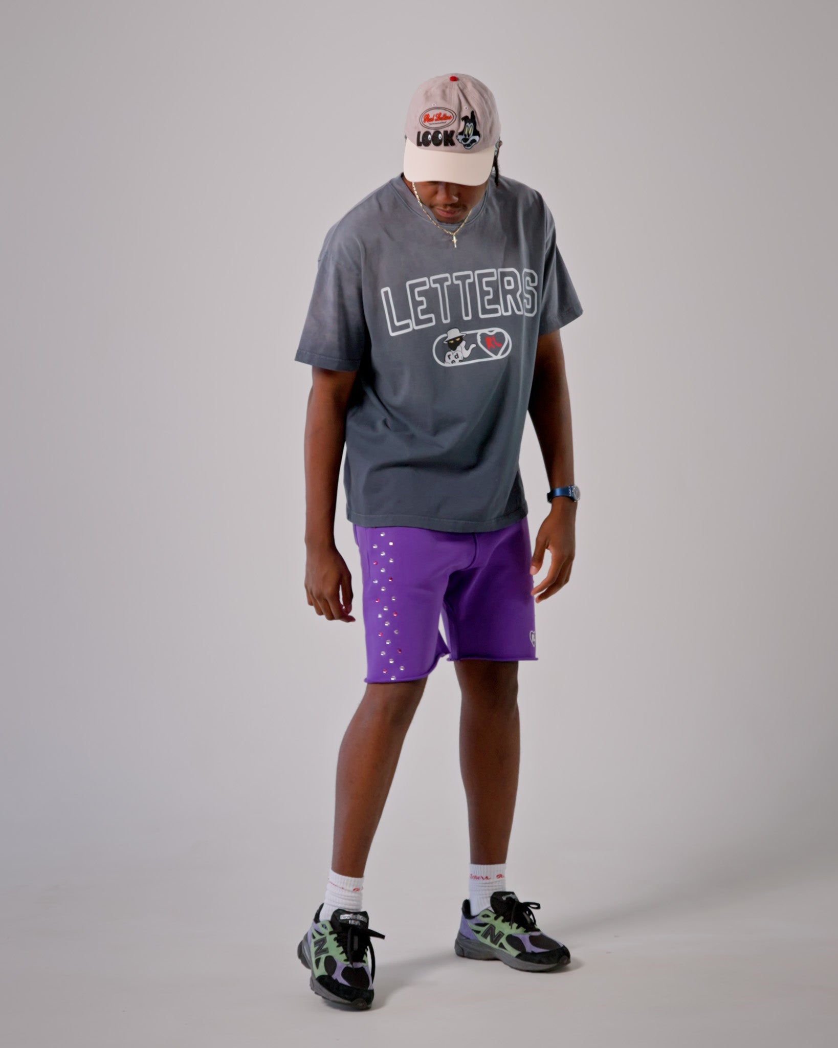 Fred Letters Tee - Washed Denim by Red Letters