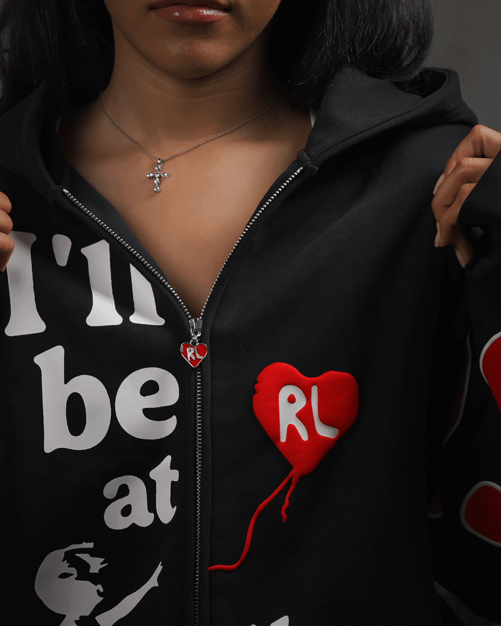 I'll Be At The Bank Scattered Zip Up by Red Letters