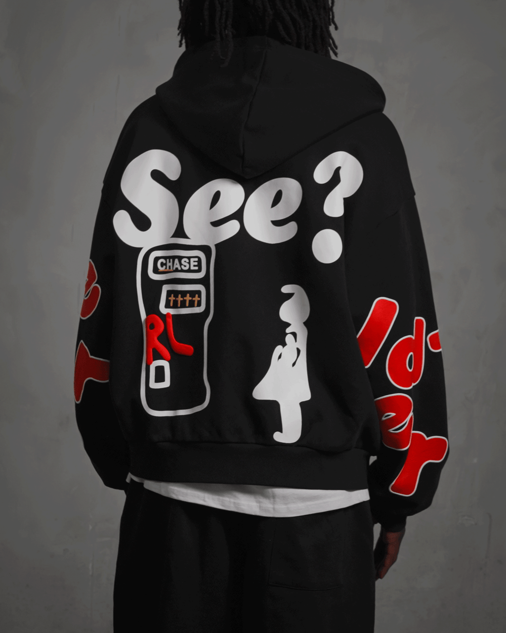 I'll Be At The Bank Scattered Zip Up by Red Letters