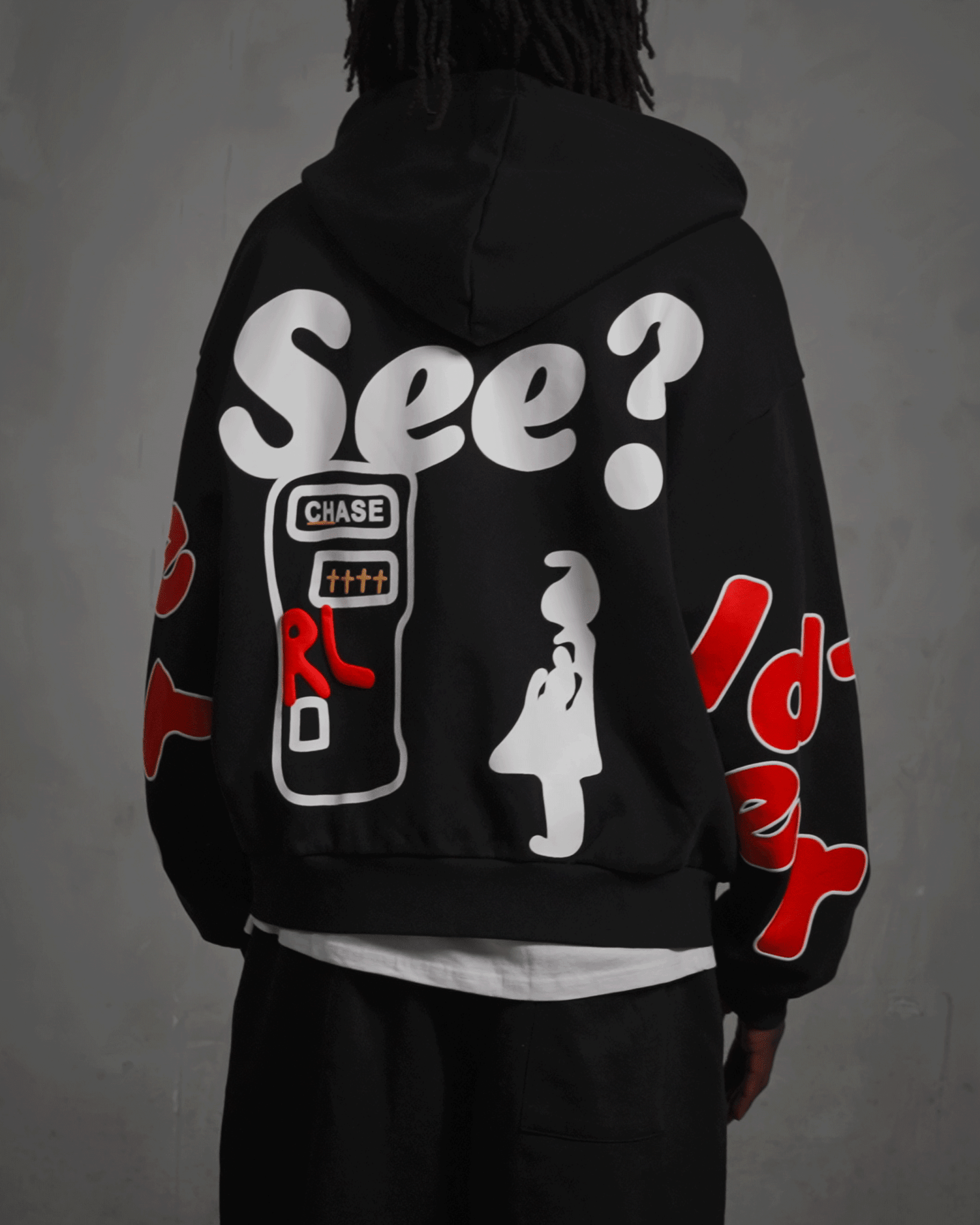 I'll Be At The Bank Scattered Zip Up by Red Letters