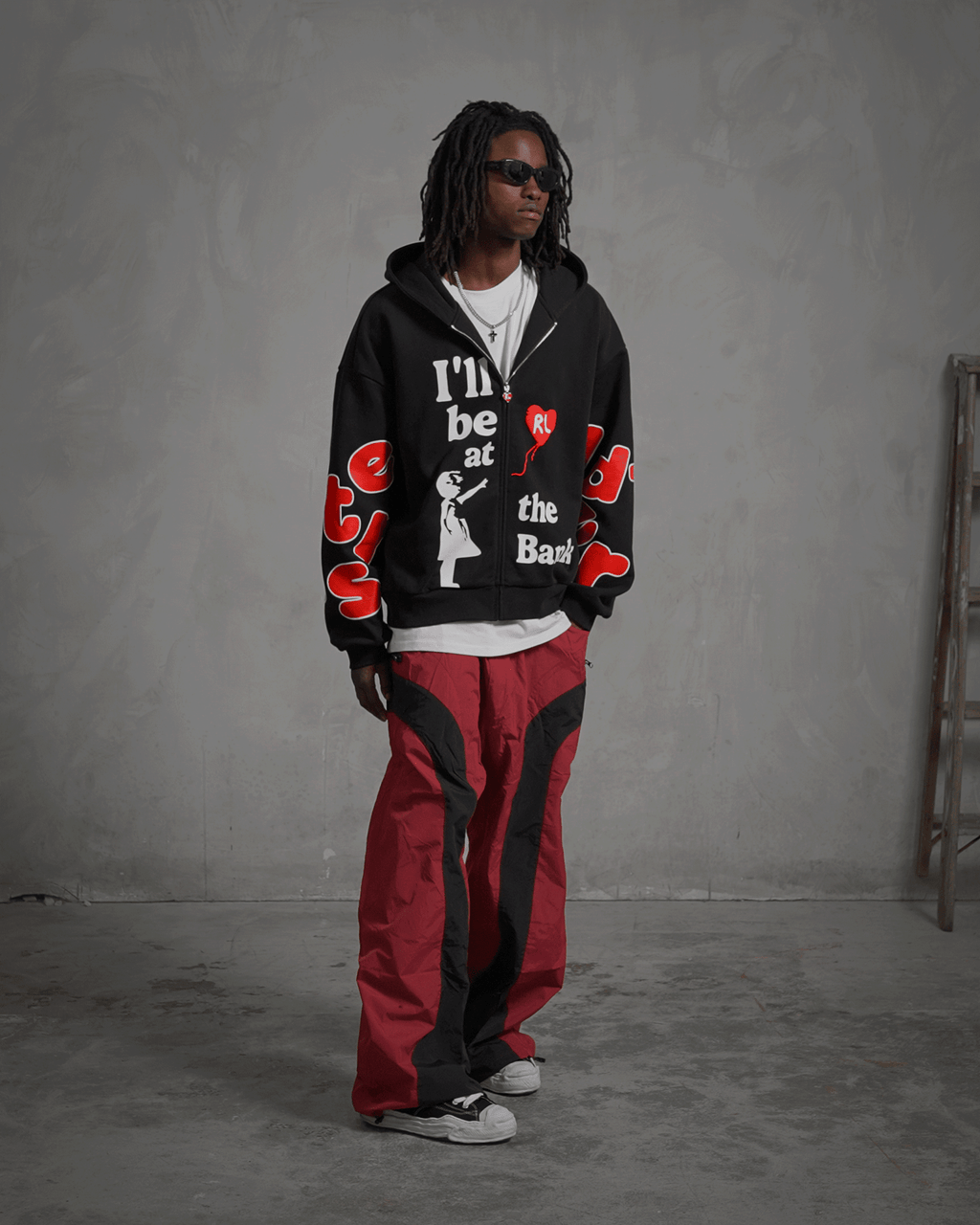 I'll Be At The Bank Scattered Zip Up by Red Letters