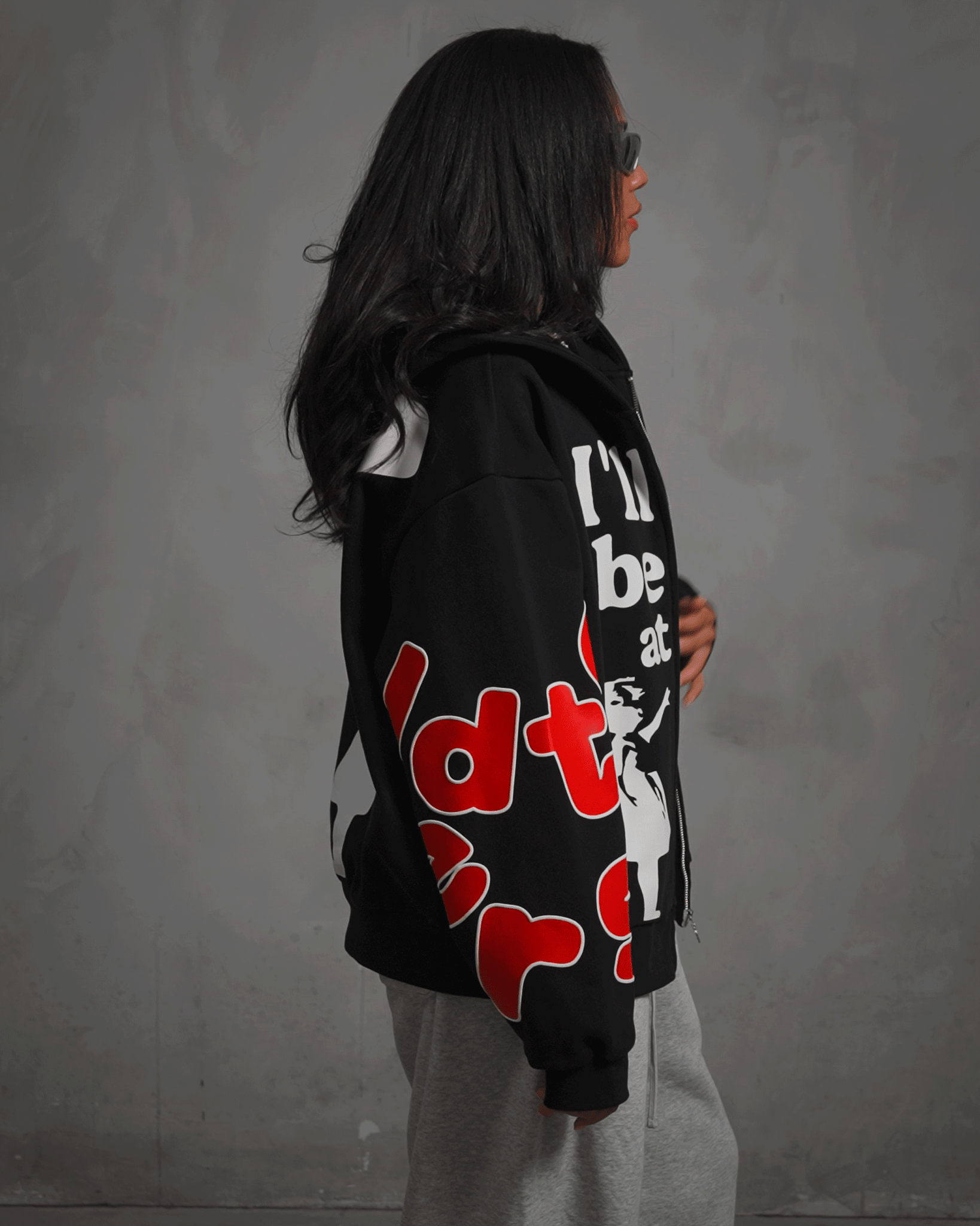 I'll Be At The Bank Scattered Zip Up by Red Letters