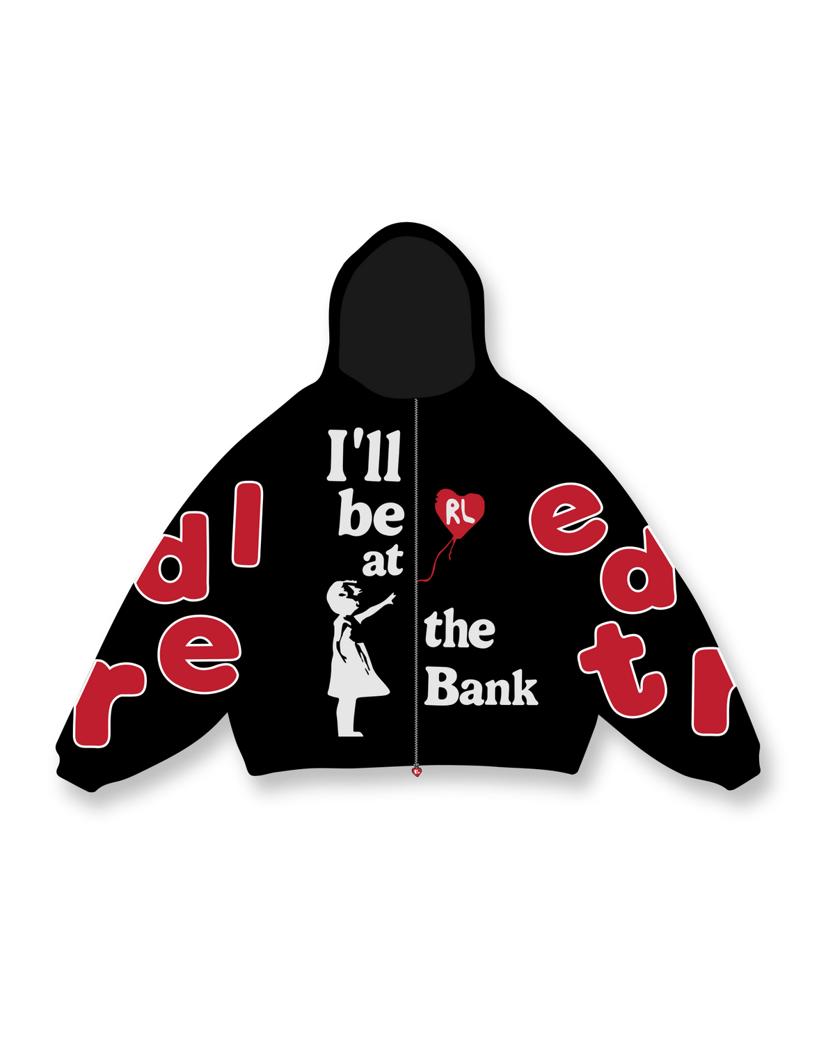 I'll Be At The Bank Scattered Zip Up by Red Letters