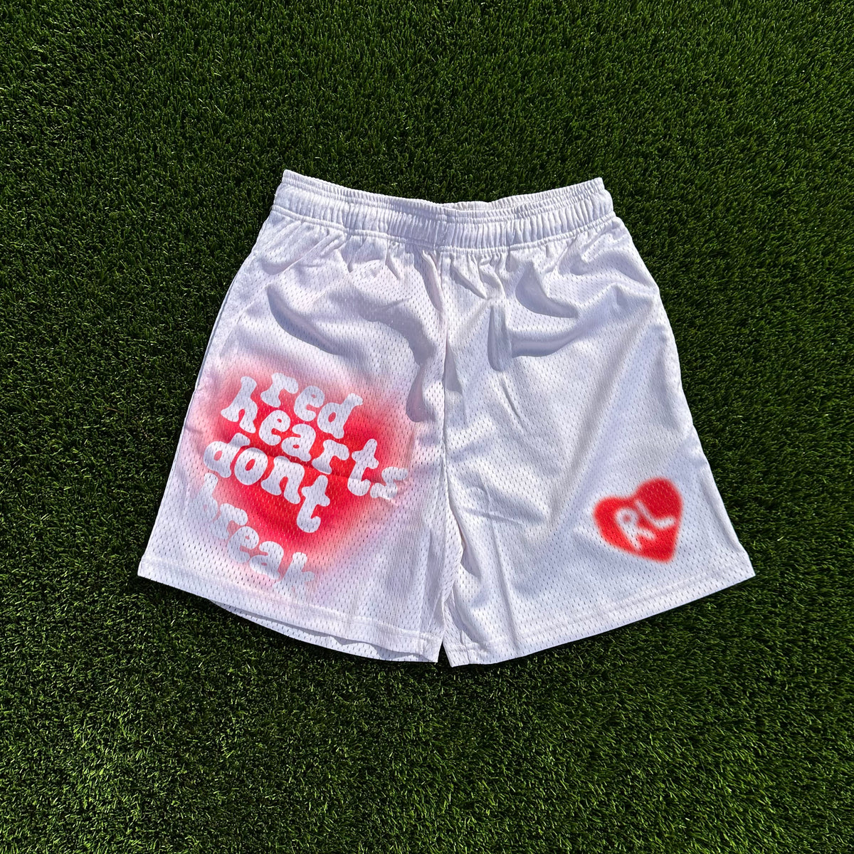 Red Hearts Don&#39;t Break Mesh Shorts