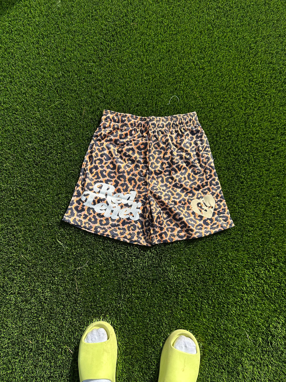 Leopard Print Mesh Shorts