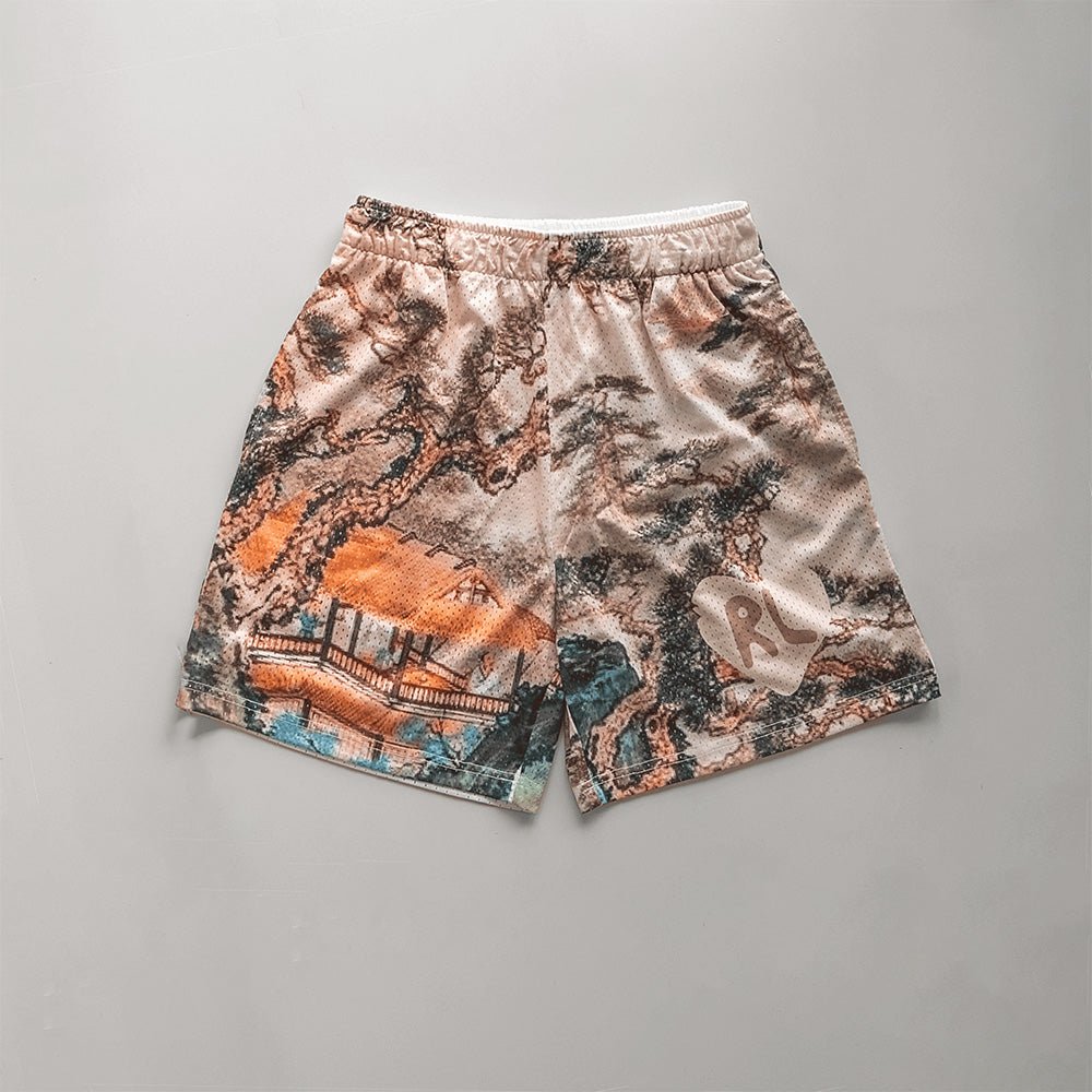Japanese Tree House Mesh Shorts - RED LETTERS