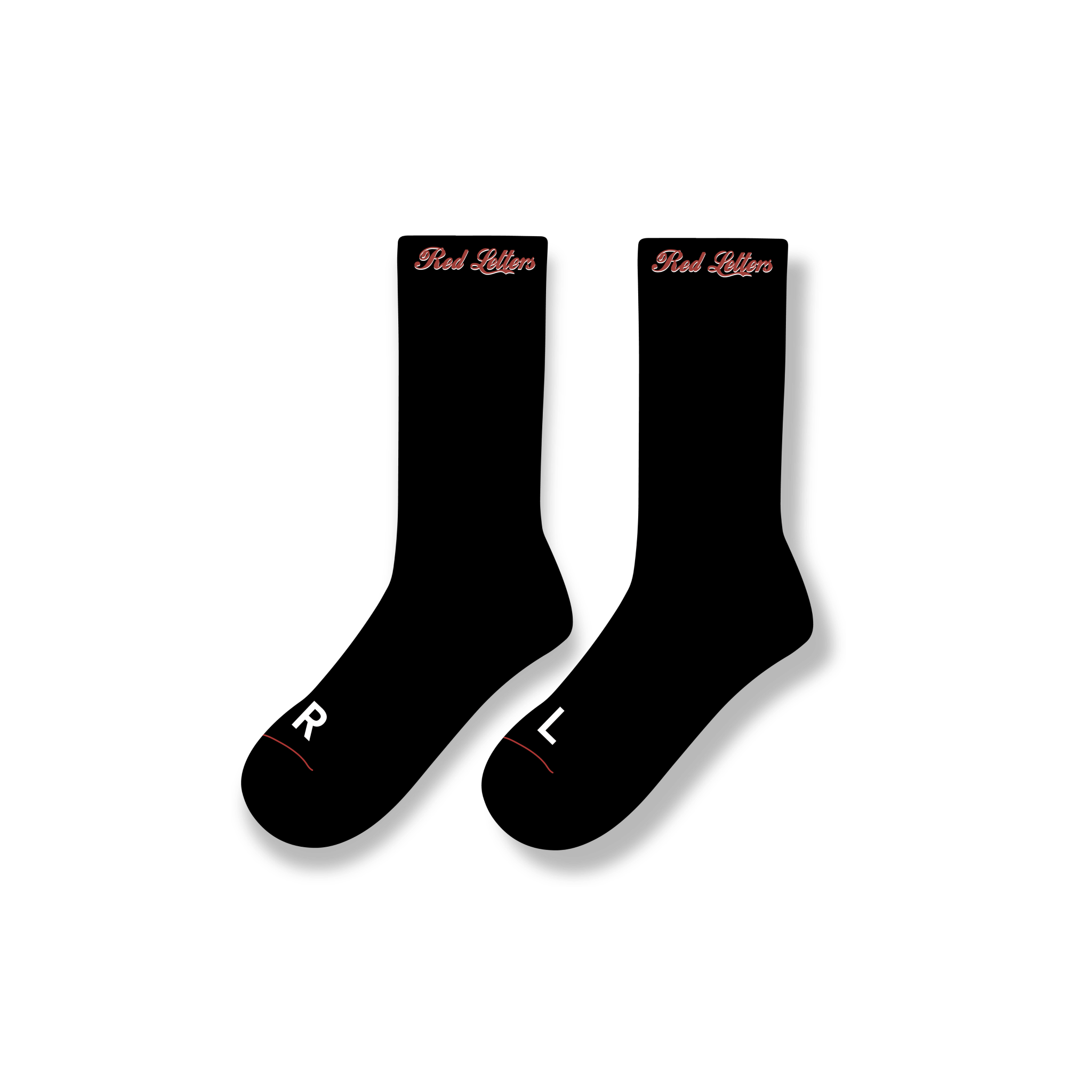 Just Black Socks - Red Letters