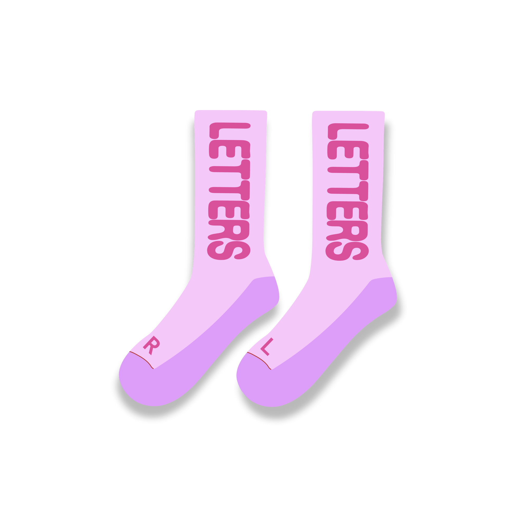 Just Pink Letters Socks by Red Letters