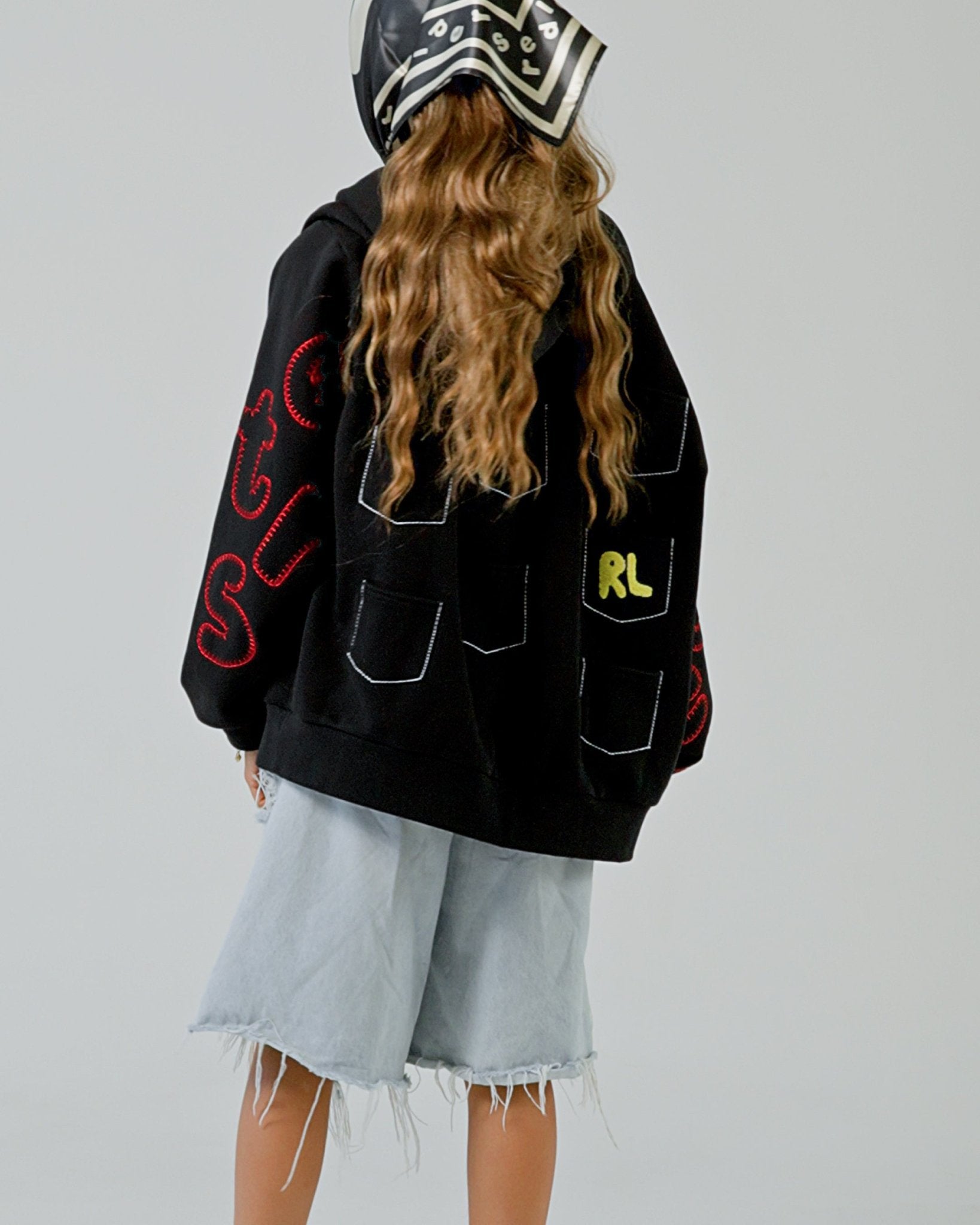 Just Pockets Scattered Zip Up - Red Letters