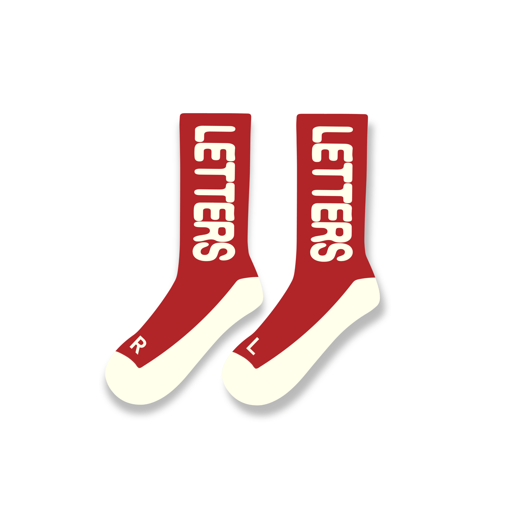 Just Red Letters Socks - Red Letters